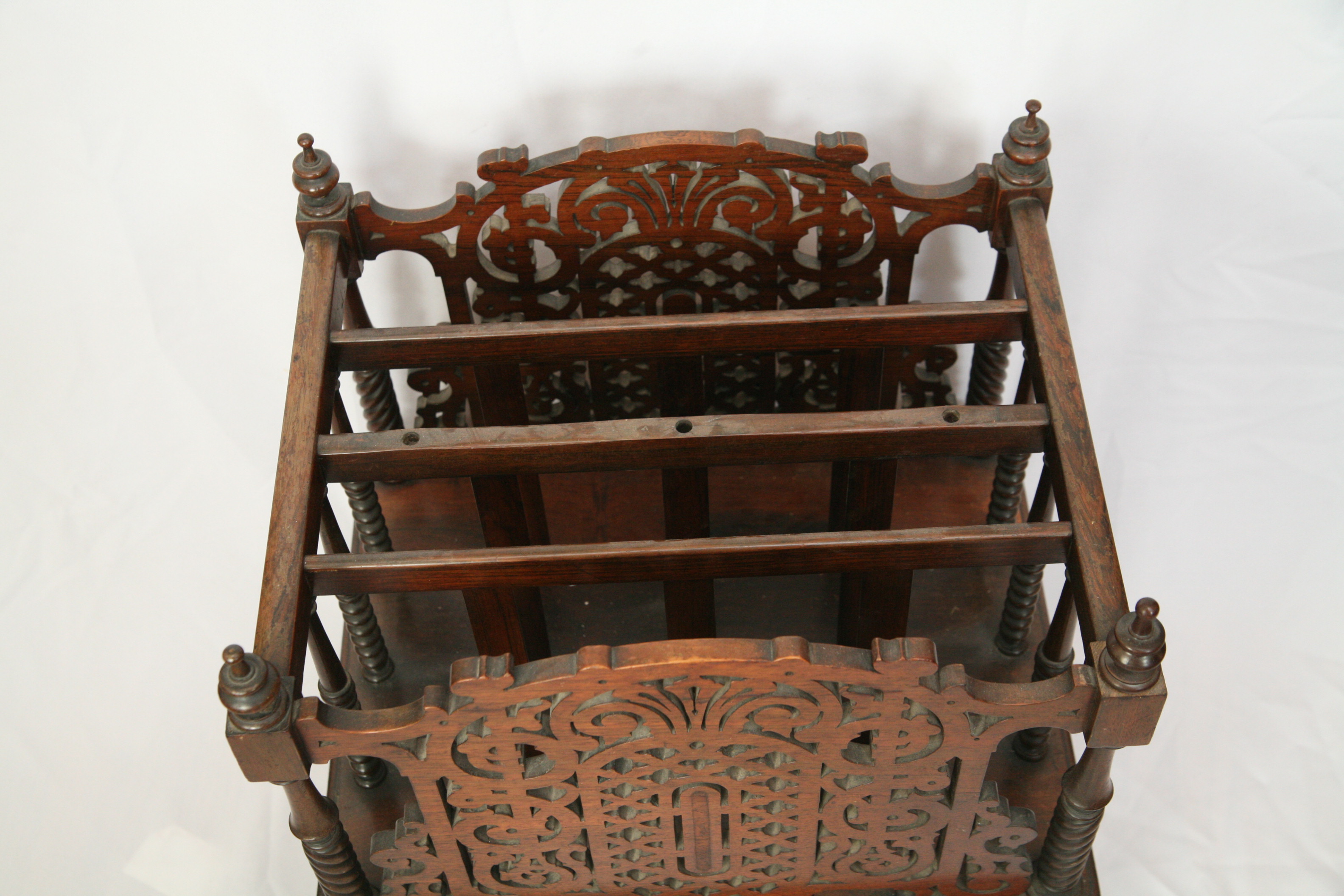 Pierced Panel Wooden Magazine Rack