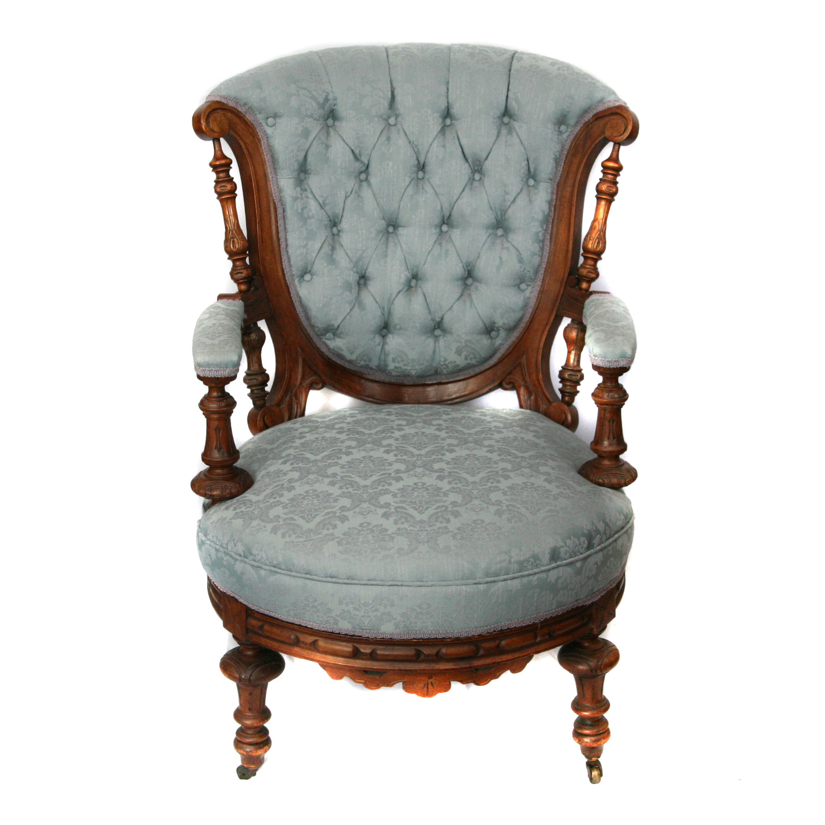 Antique Victorian Eastlake Upholstered Armchair