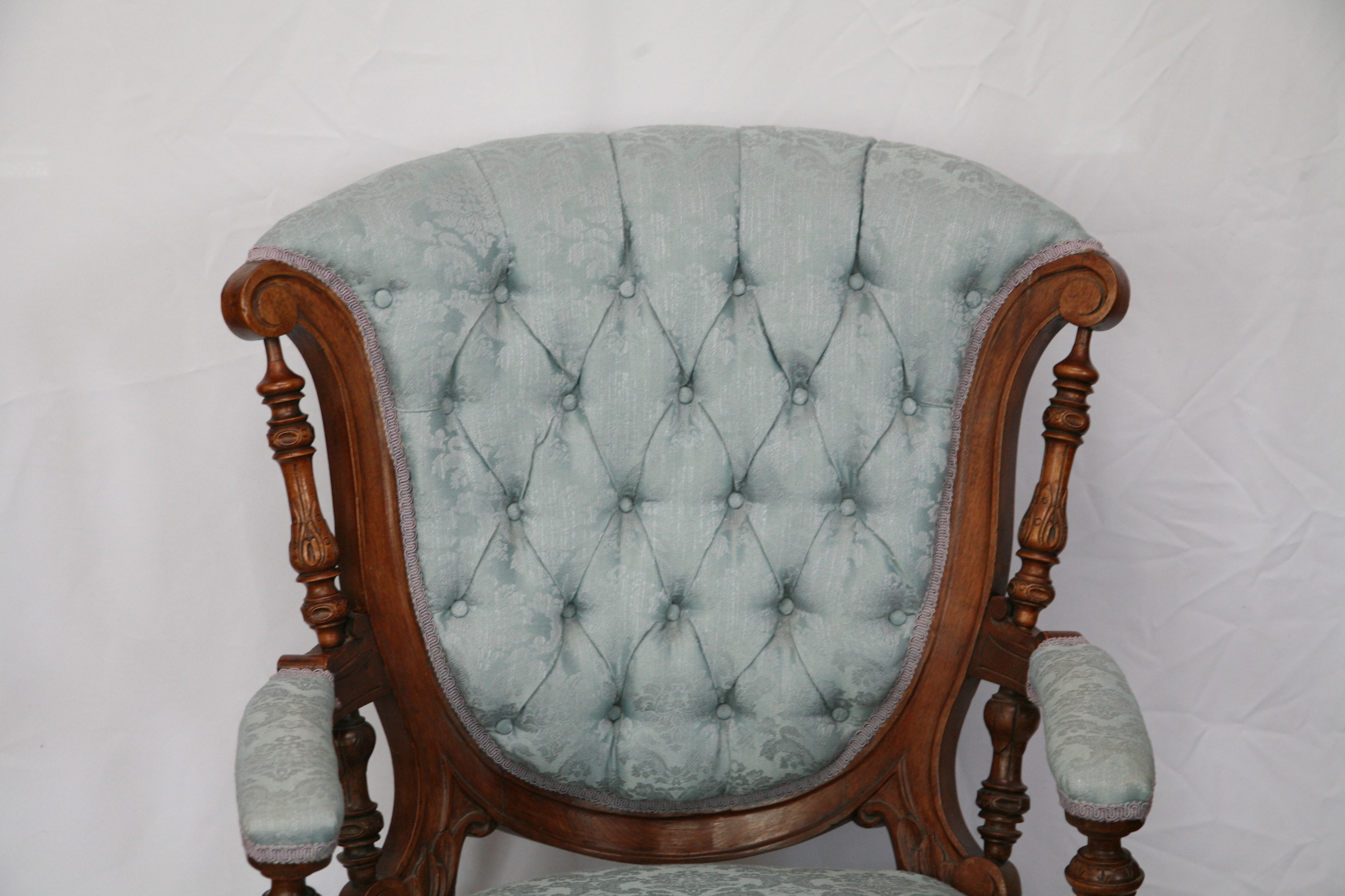 Antique Victorian Eastlake Upholstered Armchair