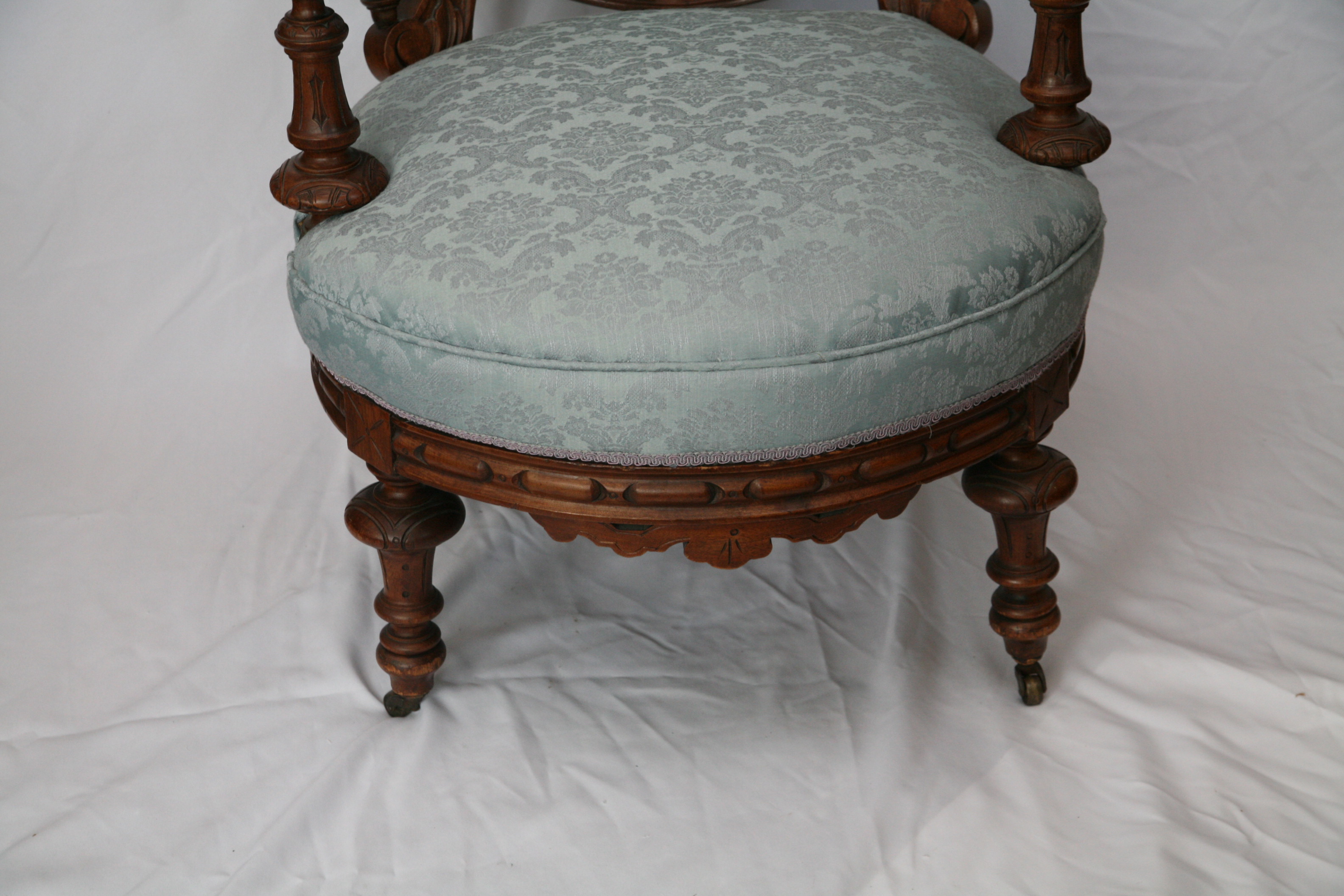 Antique Victorian Eastlake Upholstered Armchair