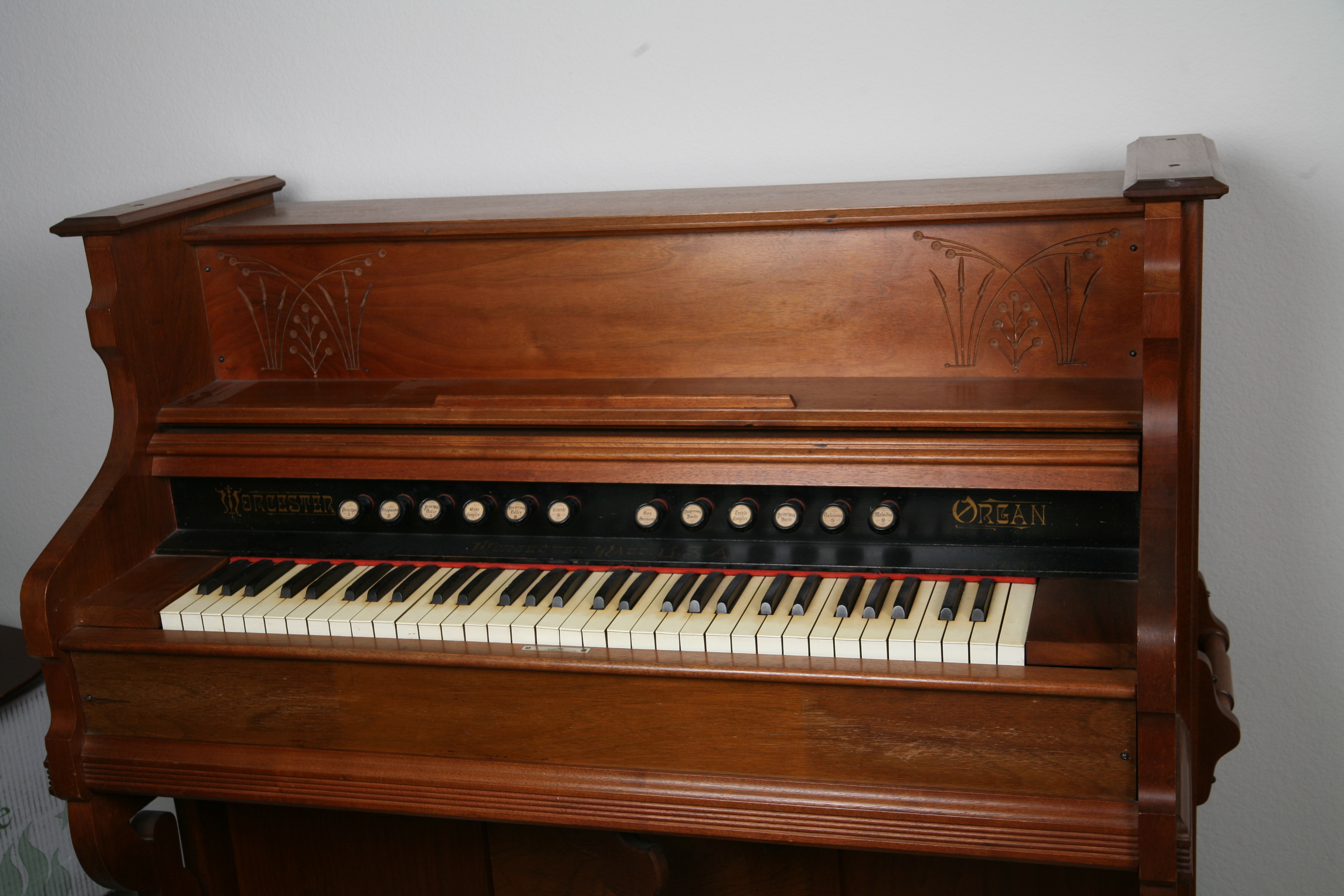Late 19th Century Worcester Organ and Stool