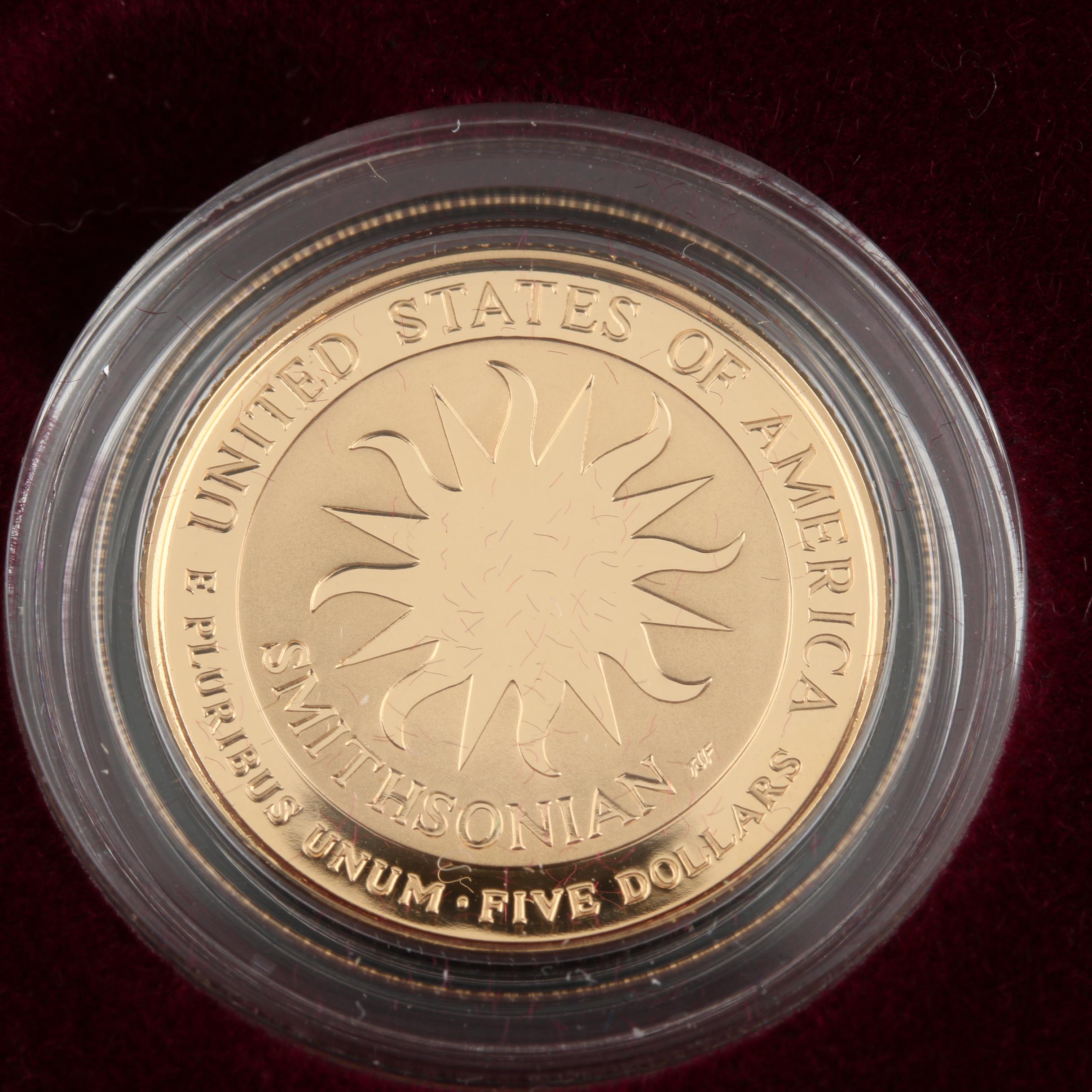 Smithsonian Institution 150th Anniversary Commemorative Gold and Silver Coin Set