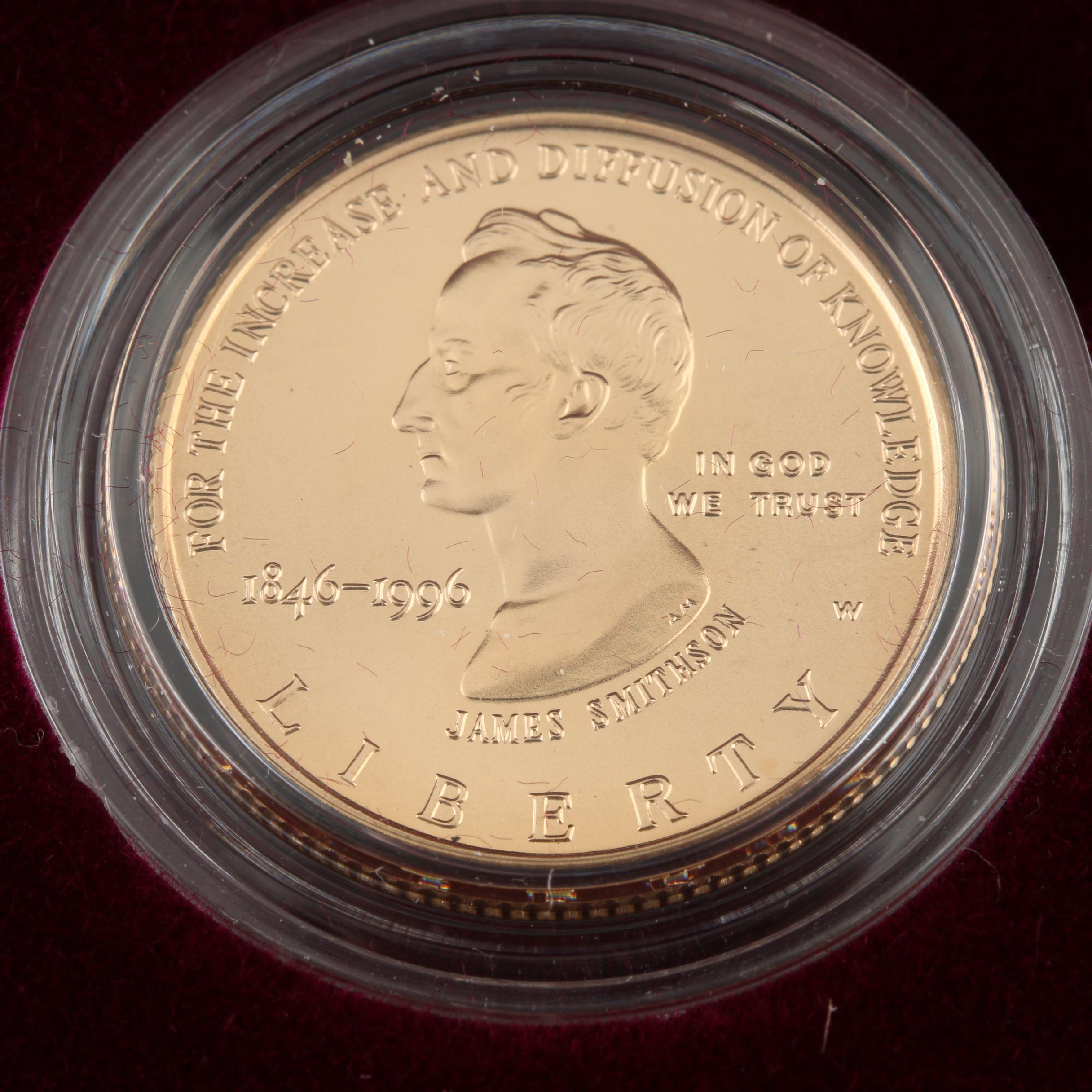 Smithsonian Institution 150th Anniversary Commemorative Gold and Silver Coin Set