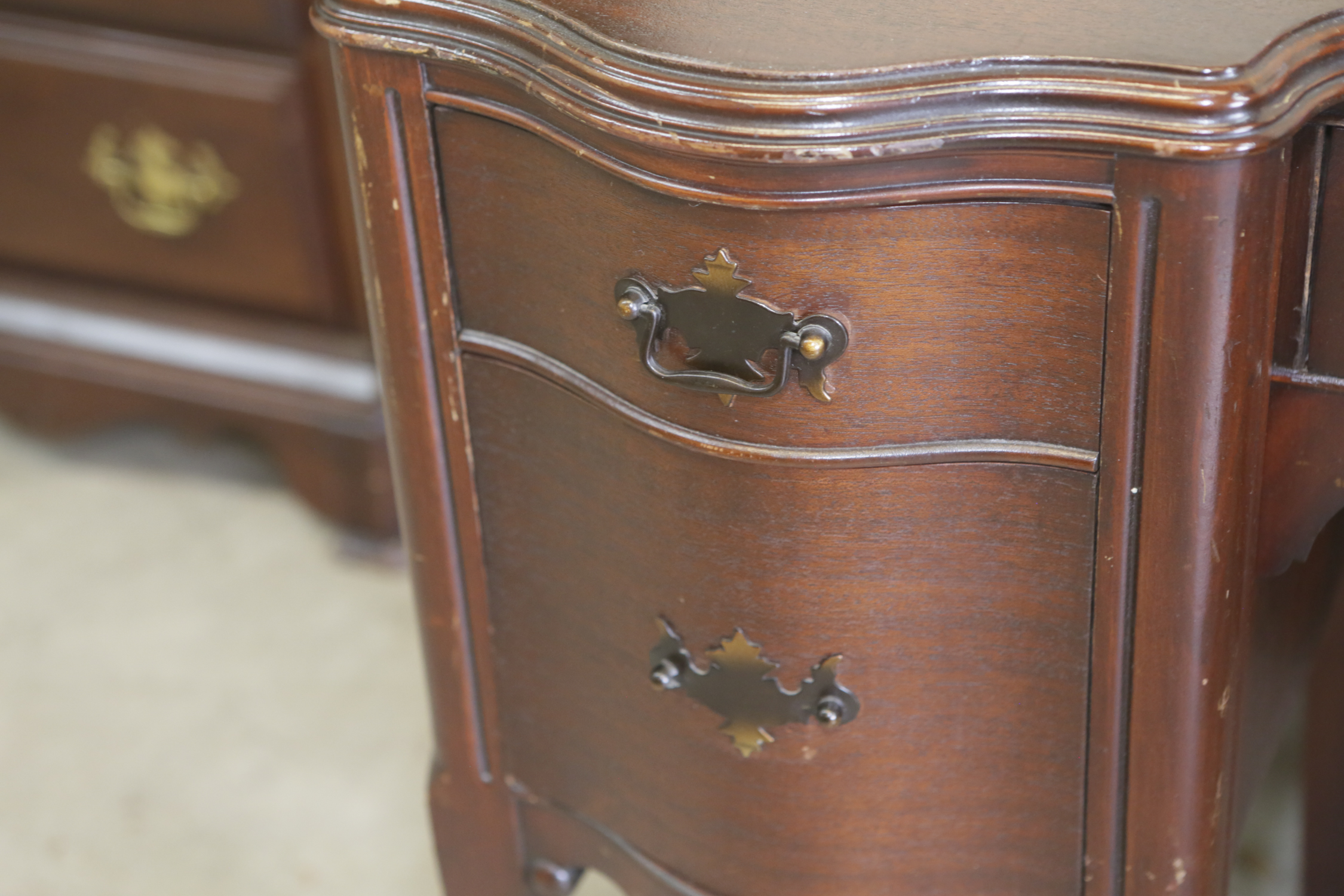Vintage Mahogany-Finished Writing Desk