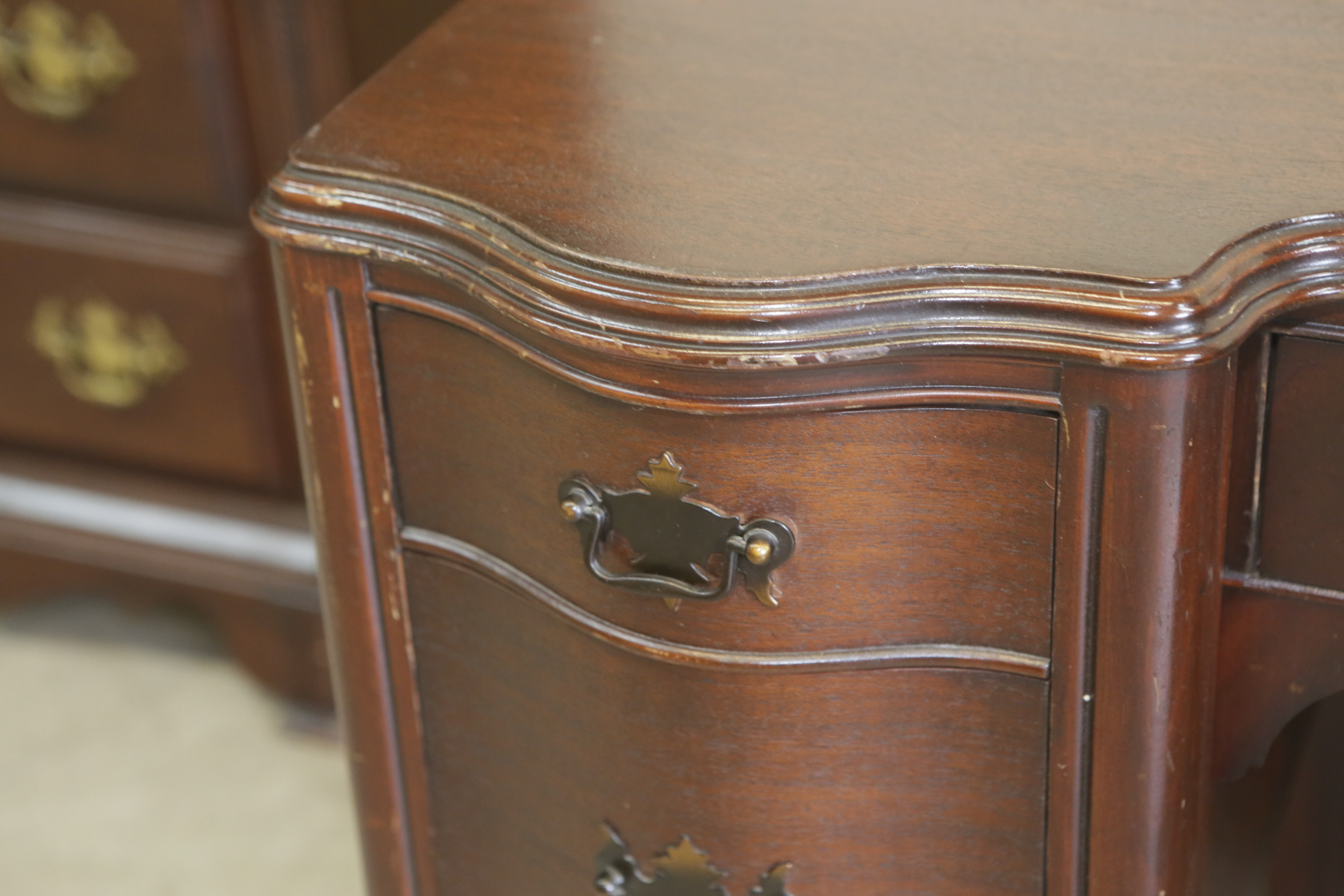 Vintage Mahogany-Finished Writing Desk