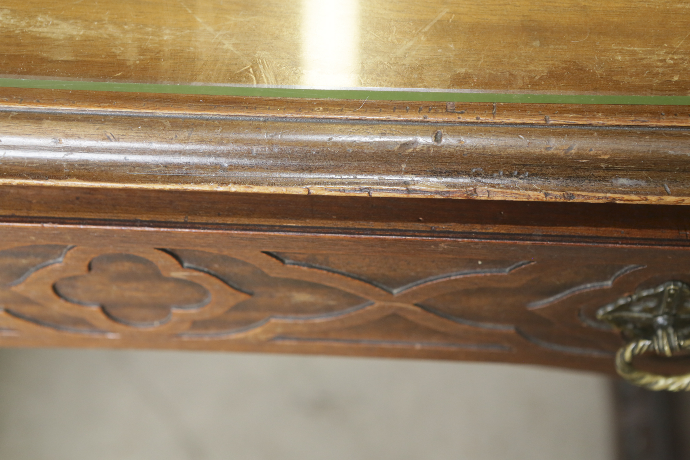 Vintage Jacobean Revival Style Mahogany Desk by the Colonial Manufacturing Co.