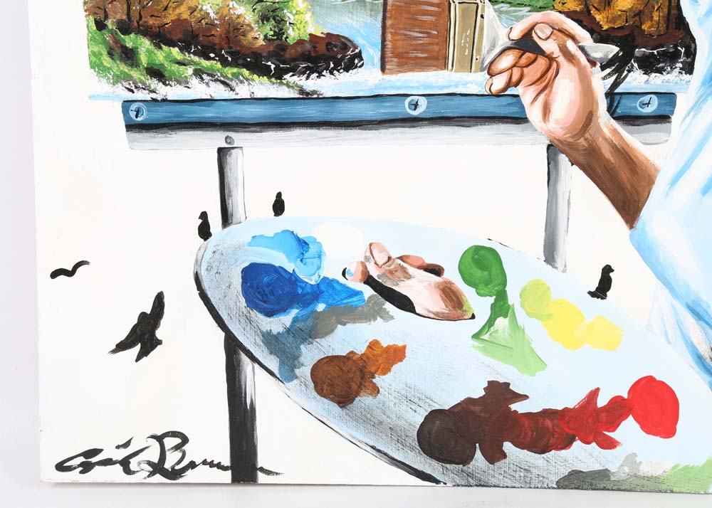 Acrylic Painting of Bob Ross