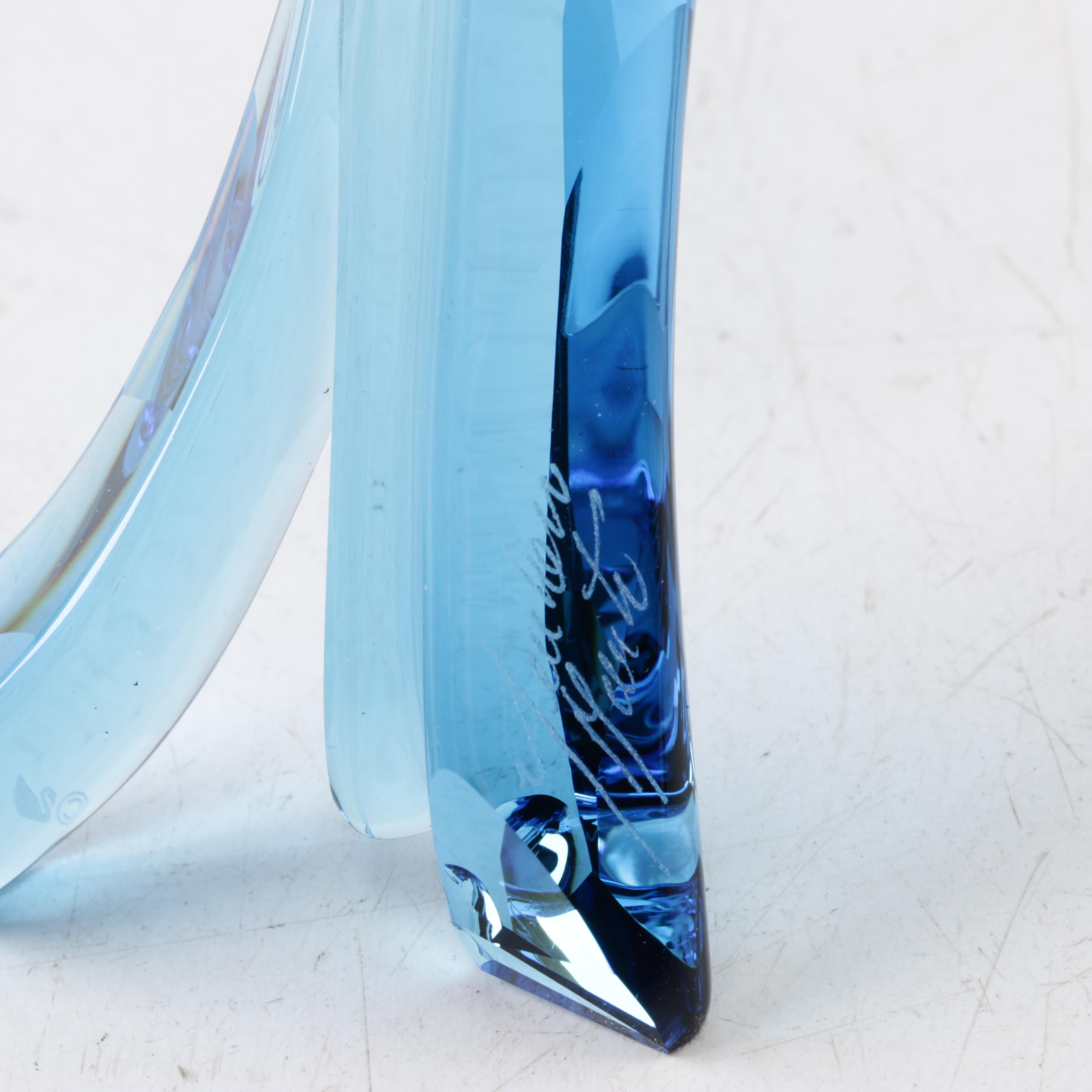 Swarovski Signed "Blue Parrots" Crystal Figurine