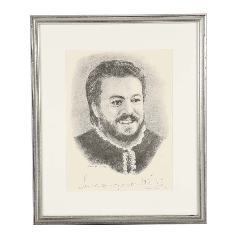 Selene Fung Lithograph "Luciano Pavarotti"