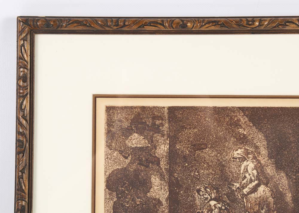 Norman Thomas Etching "Les Miserables"