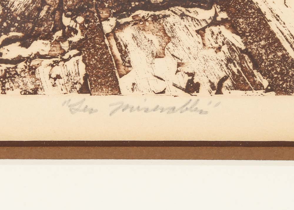 Norman Thomas Etching "Les Miserables"