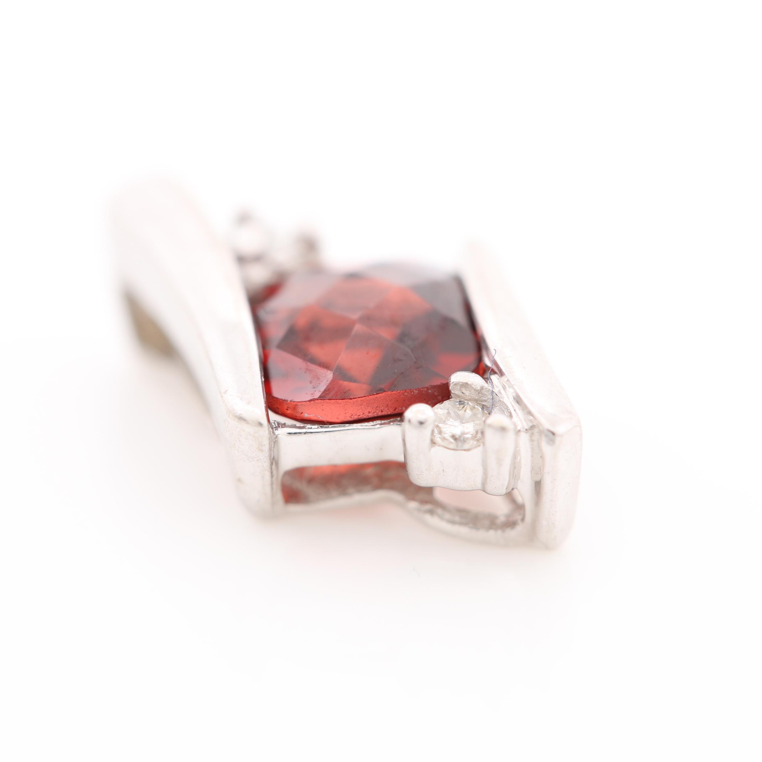 10K White Gold Aquamarine, Diamond, and Garnet Jewelry Selection