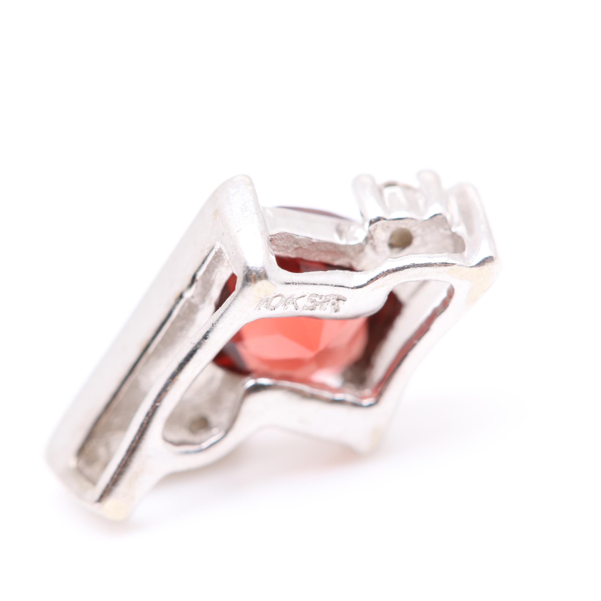 10K White Gold Aquamarine, Diamond, and Garnet Jewelry Selection