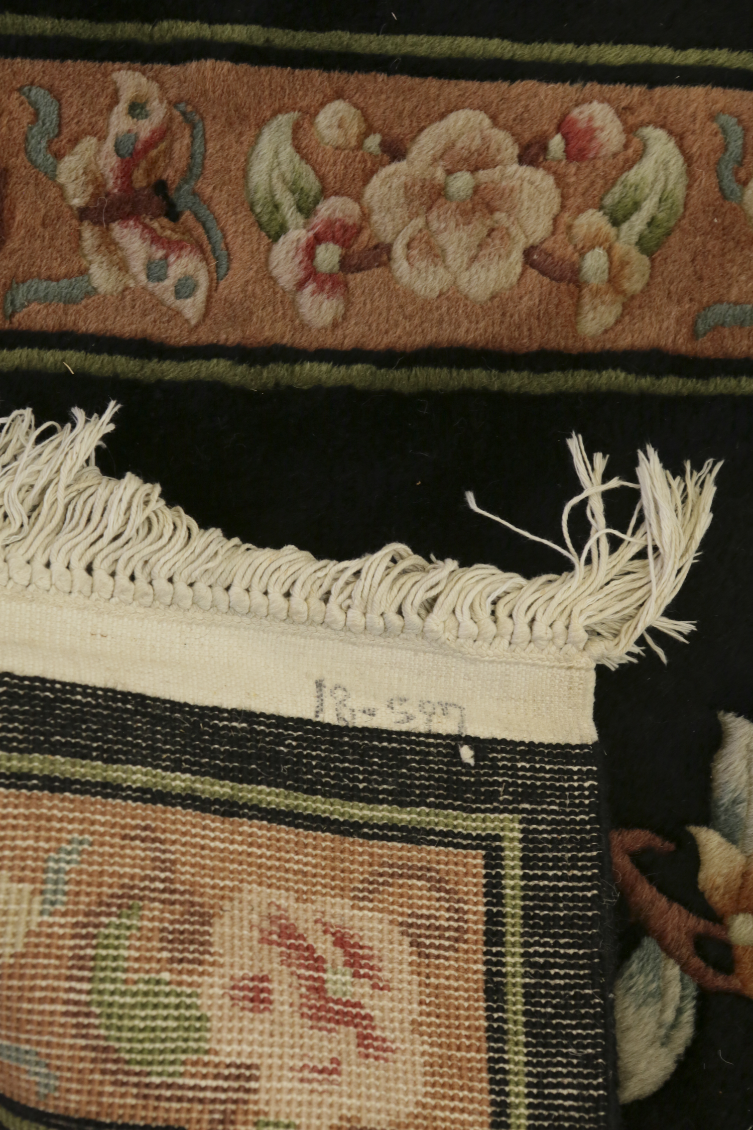 Hand-Knotted and Carved Chinese-Style Carpet Runner