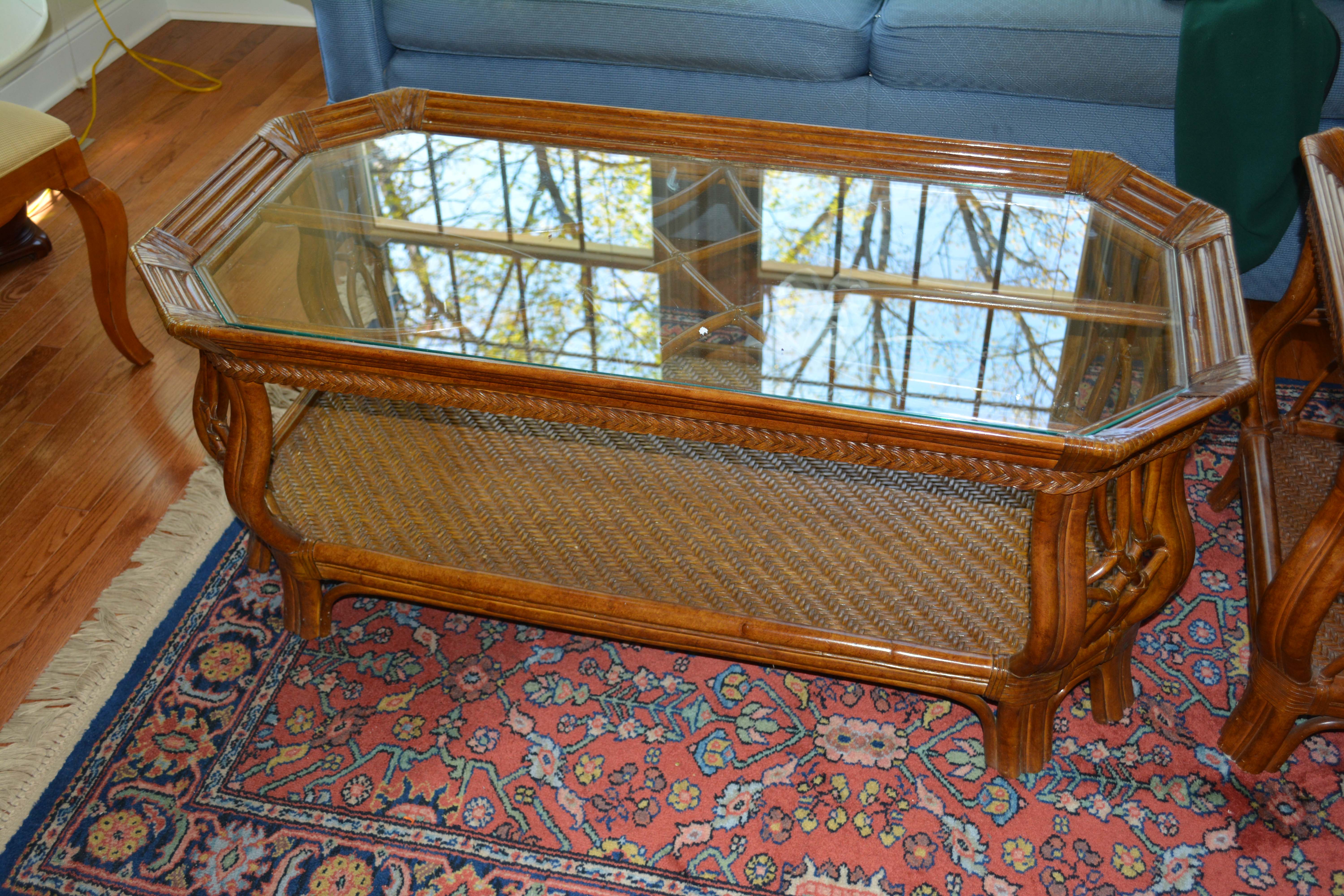 Glass Top Coffee Table and End Table