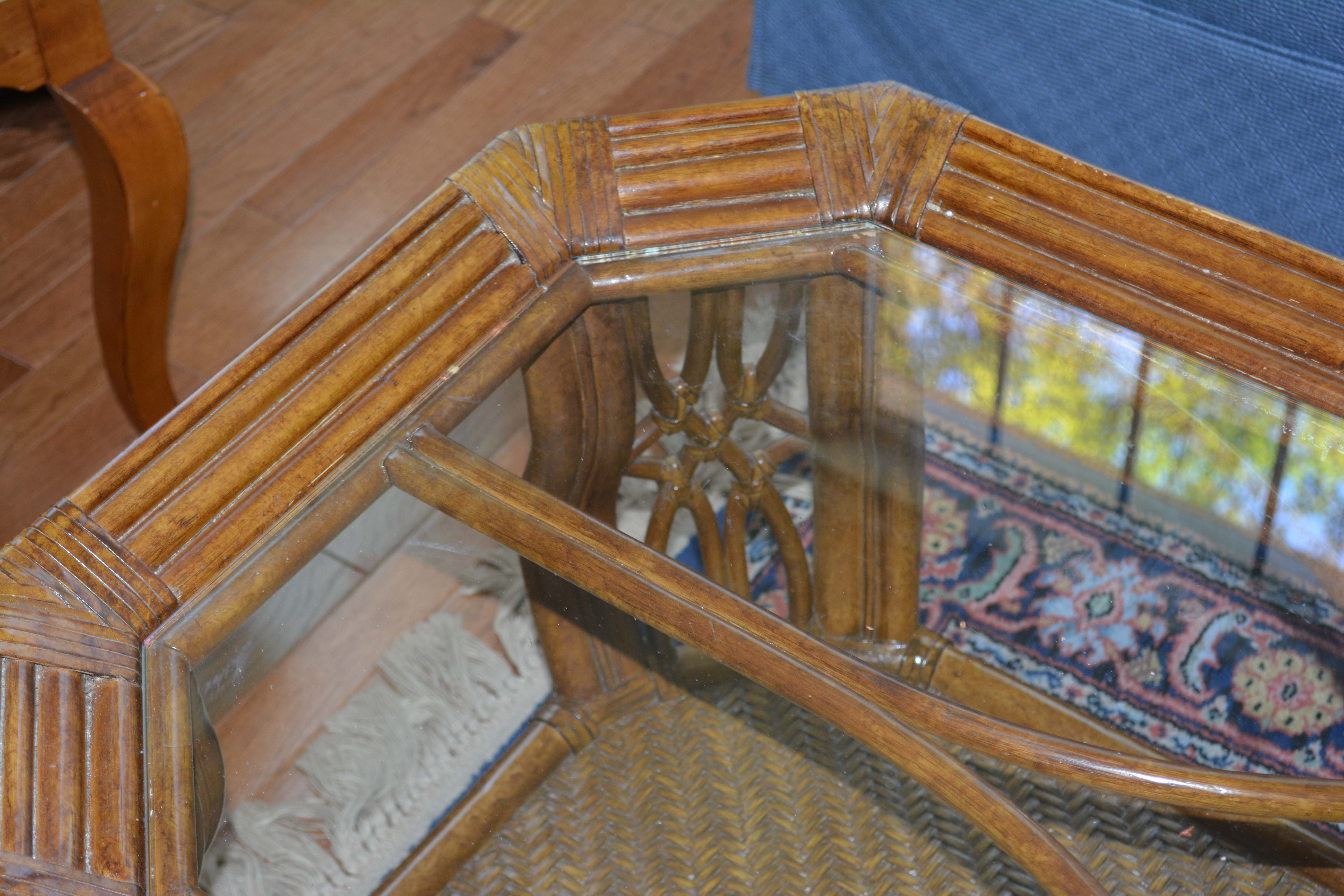 Glass Top Coffee Table and End Table