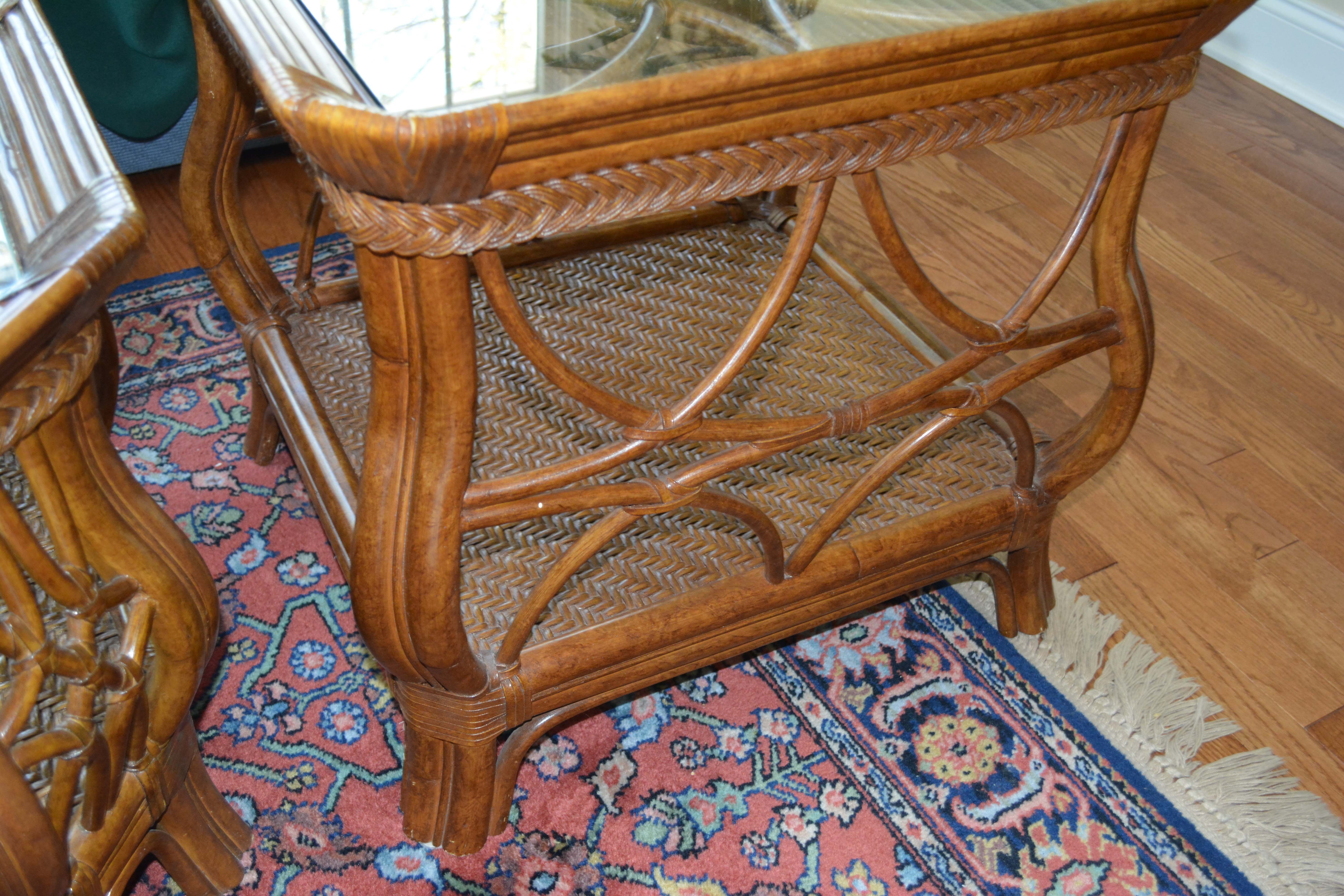 Glass Top Coffee Table and End Table