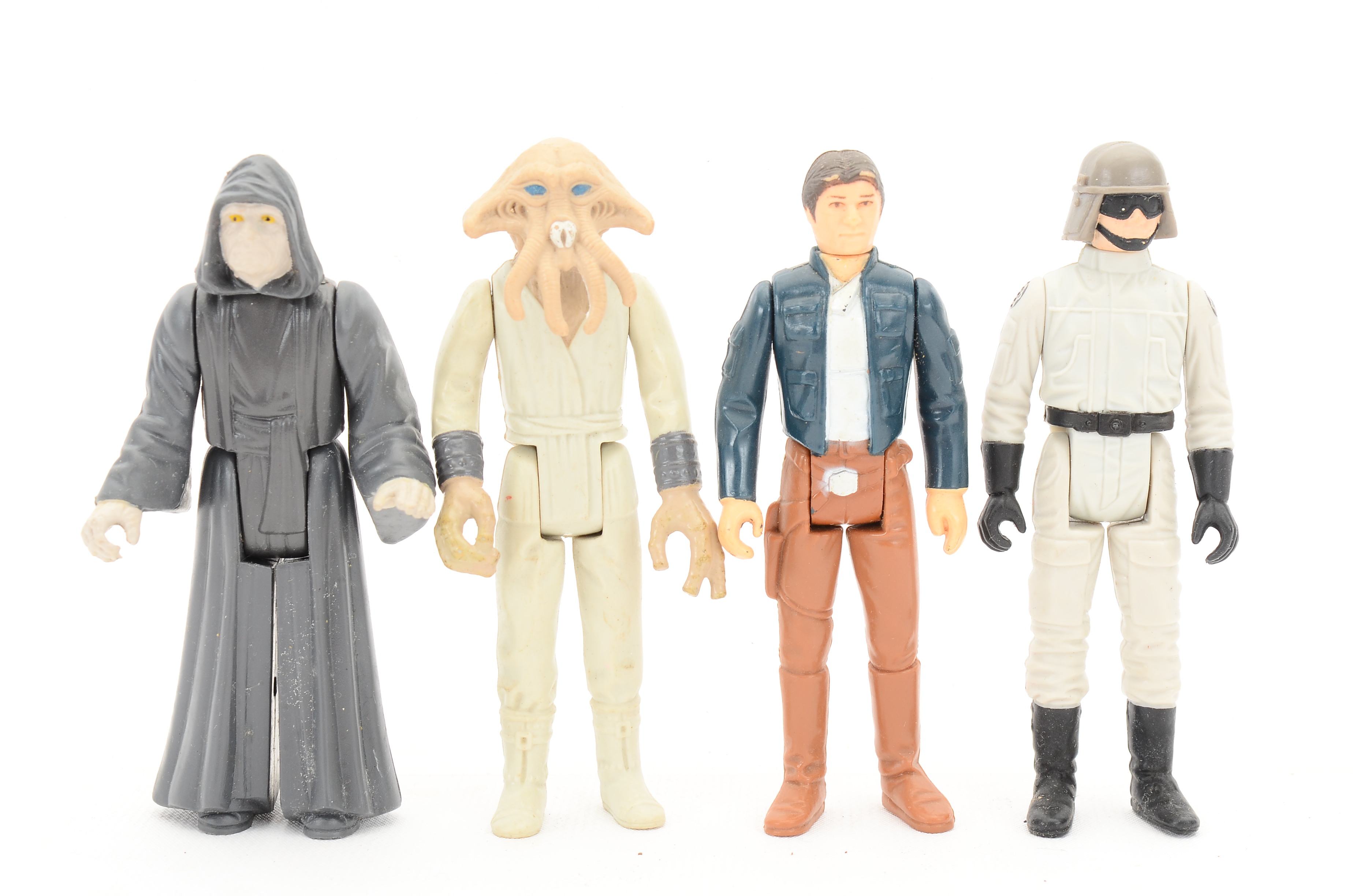 1980s Kenner Star Wars Action Figures Including Han Solo and Yoda