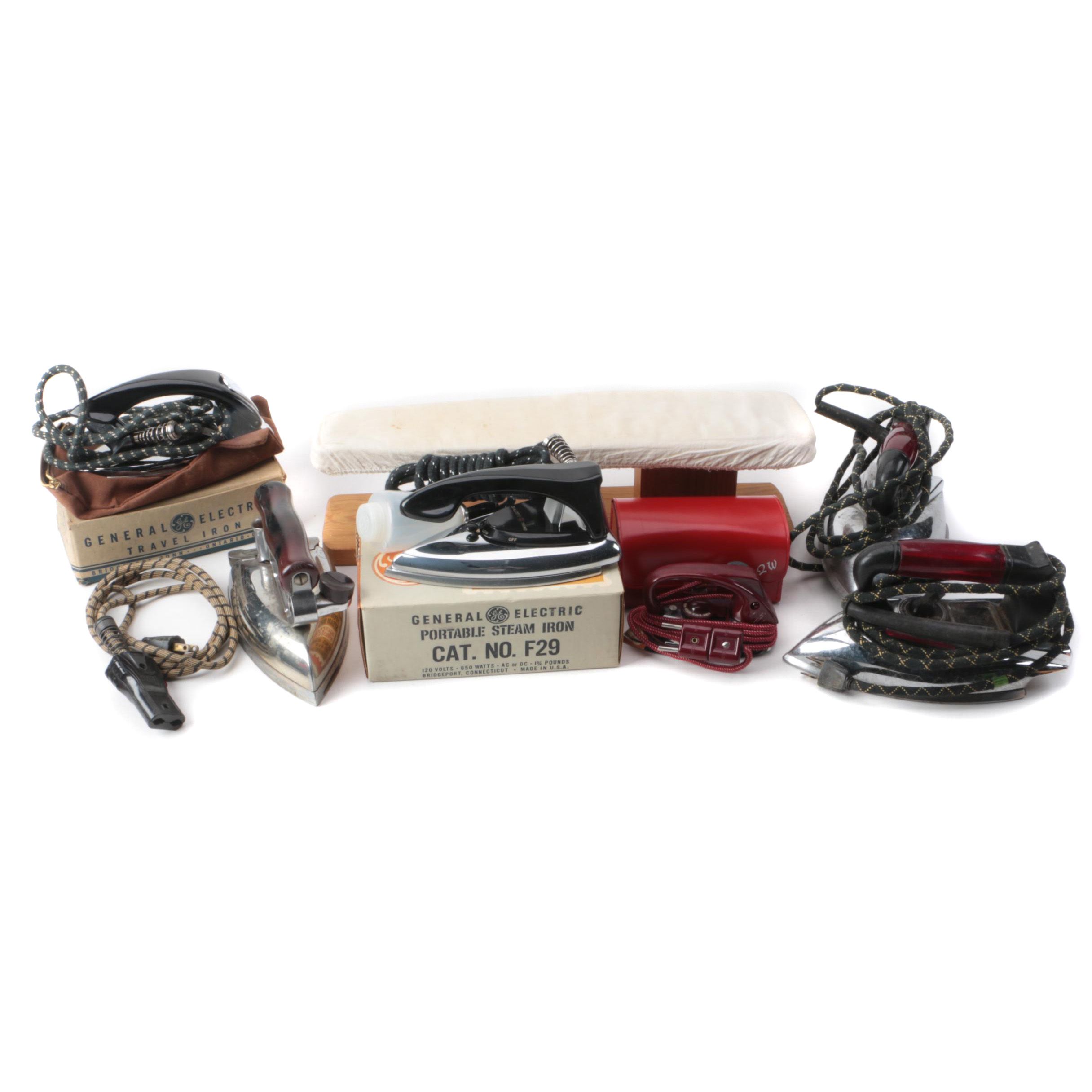 Vintage Clothing Irons Including General Electric