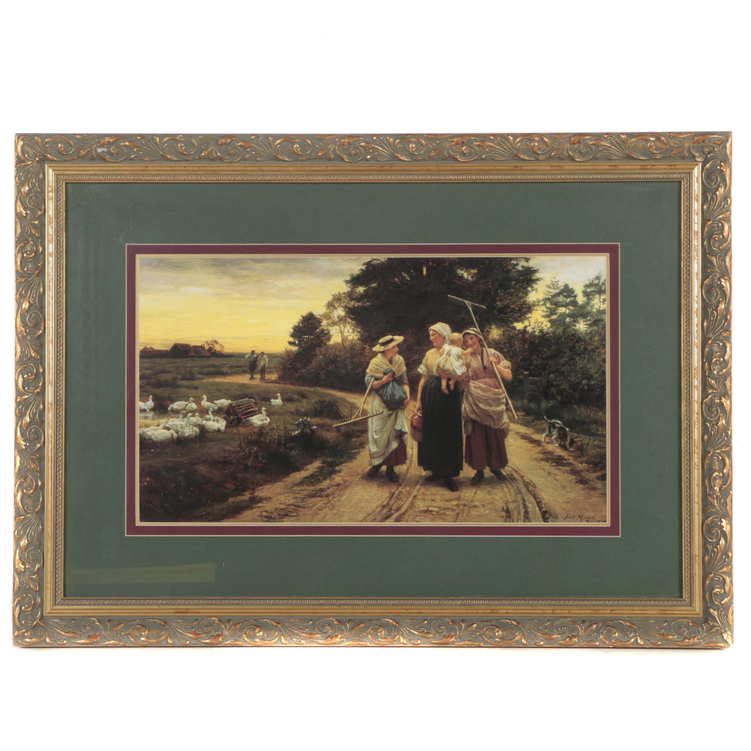 Offset Lithograph After Frederick Morgan "The Haymakers"