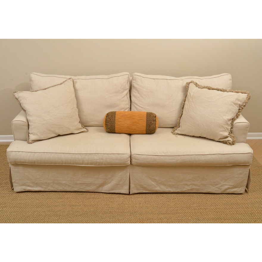 Upholstered Sofa with Slip Cover by Shoppe de Lee