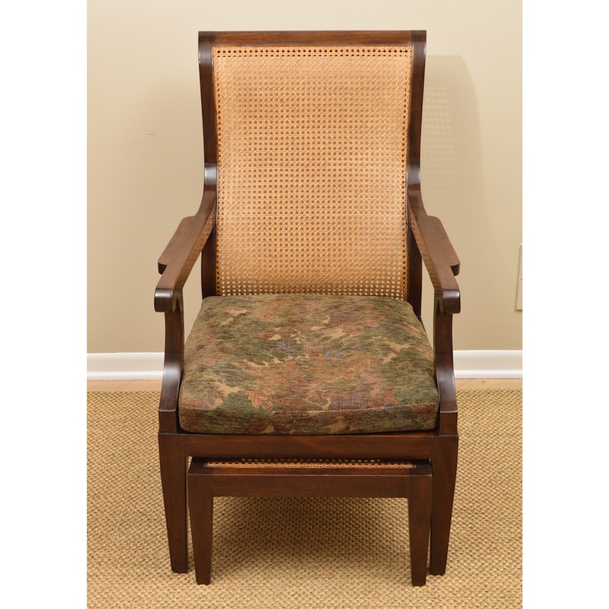 Cane Back Chair with Ottoman by Rose Tarlow for Holly Hunt