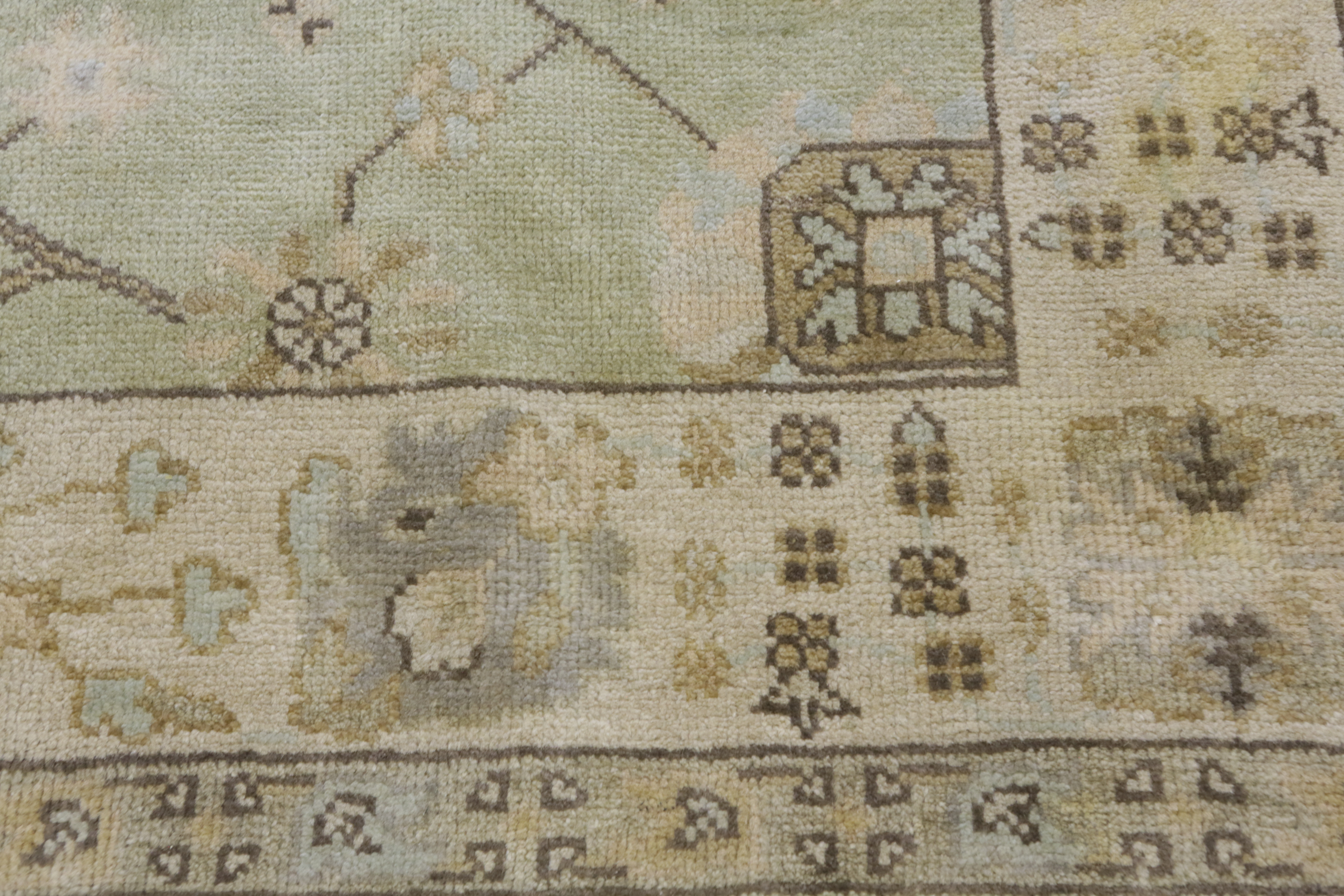 Hand-Knotted Indo-Oushak Area Rug