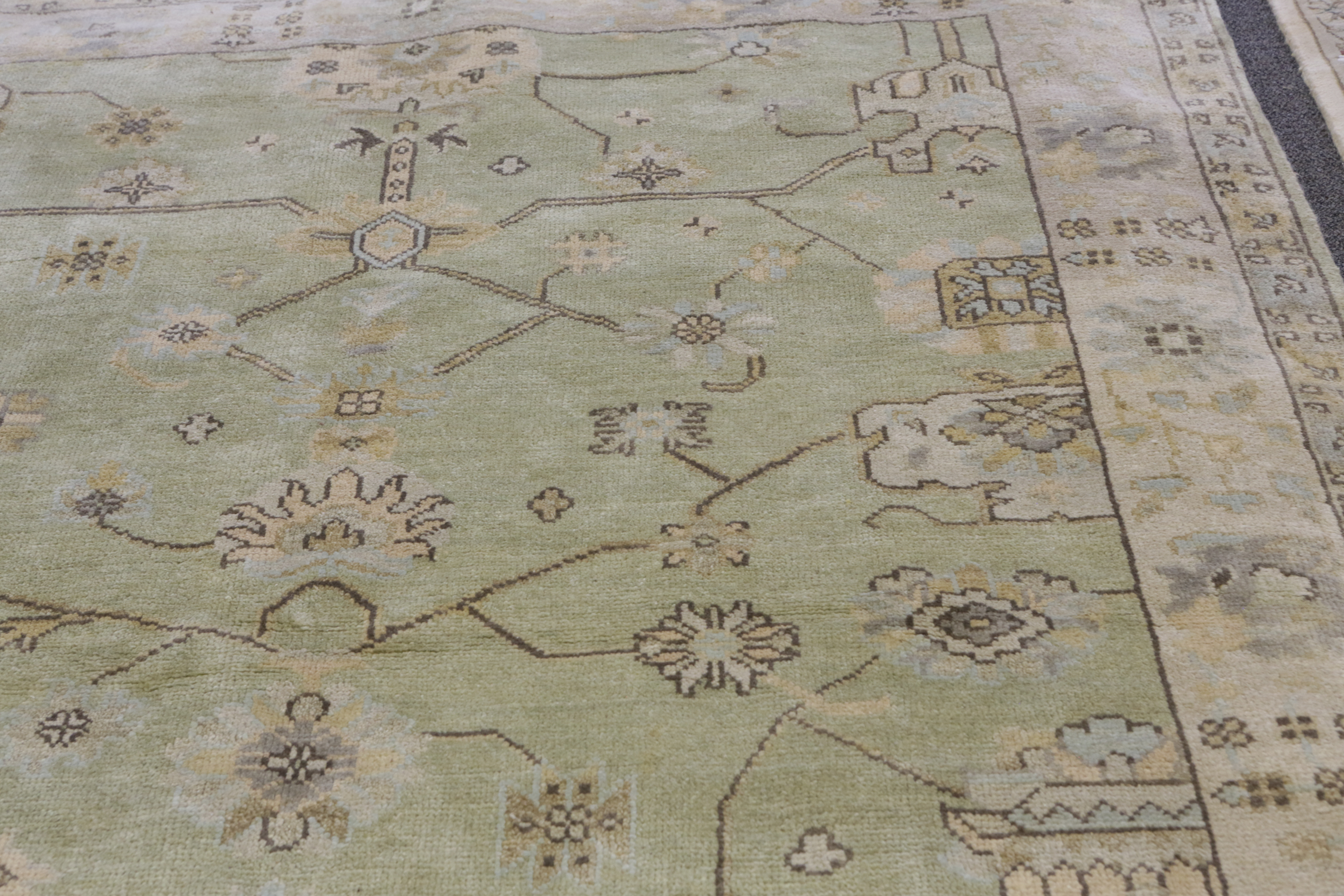 Hand-Knotted Indo-Oushak Area Rug