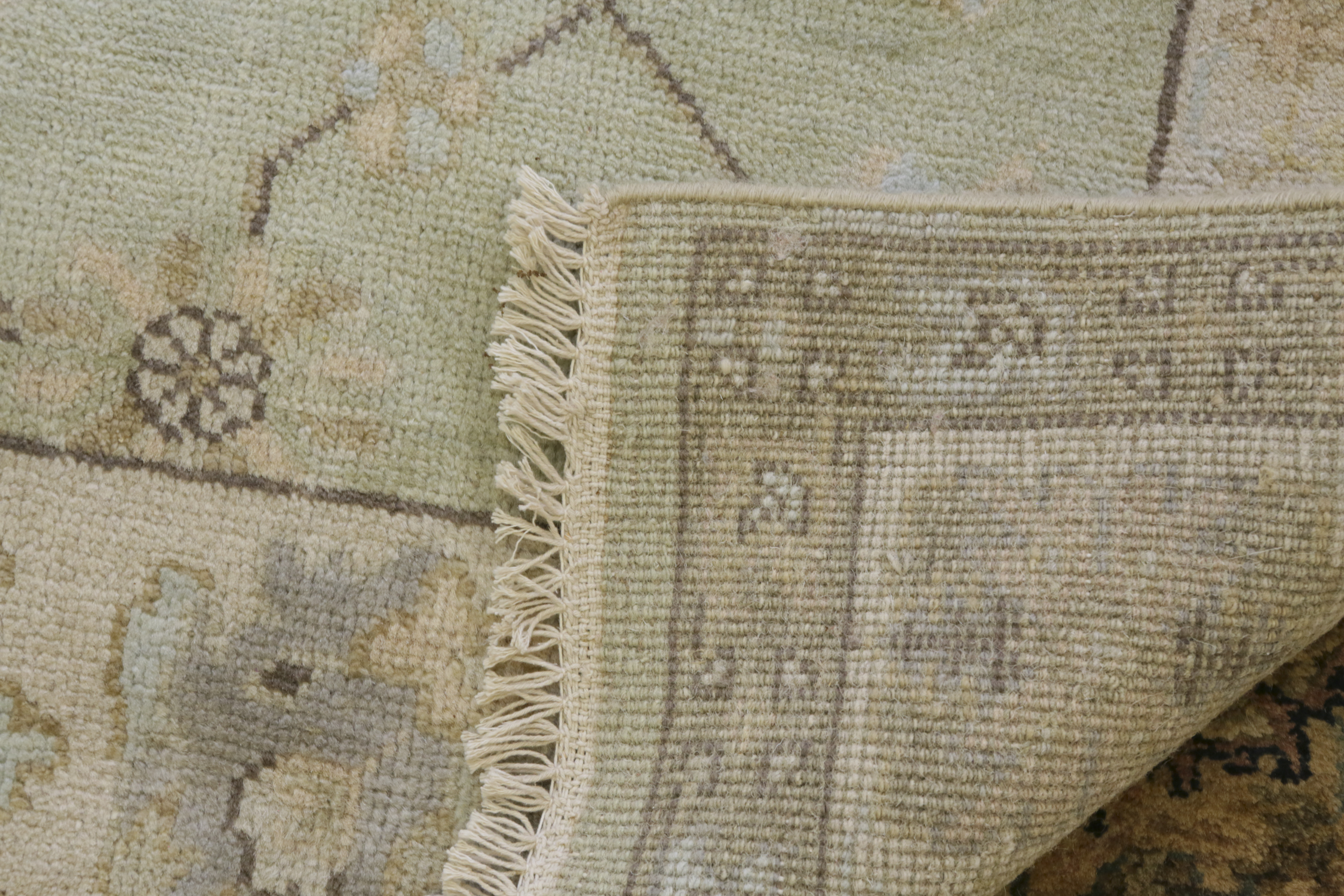 Hand-Knotted Indo-Oushak Area Rug