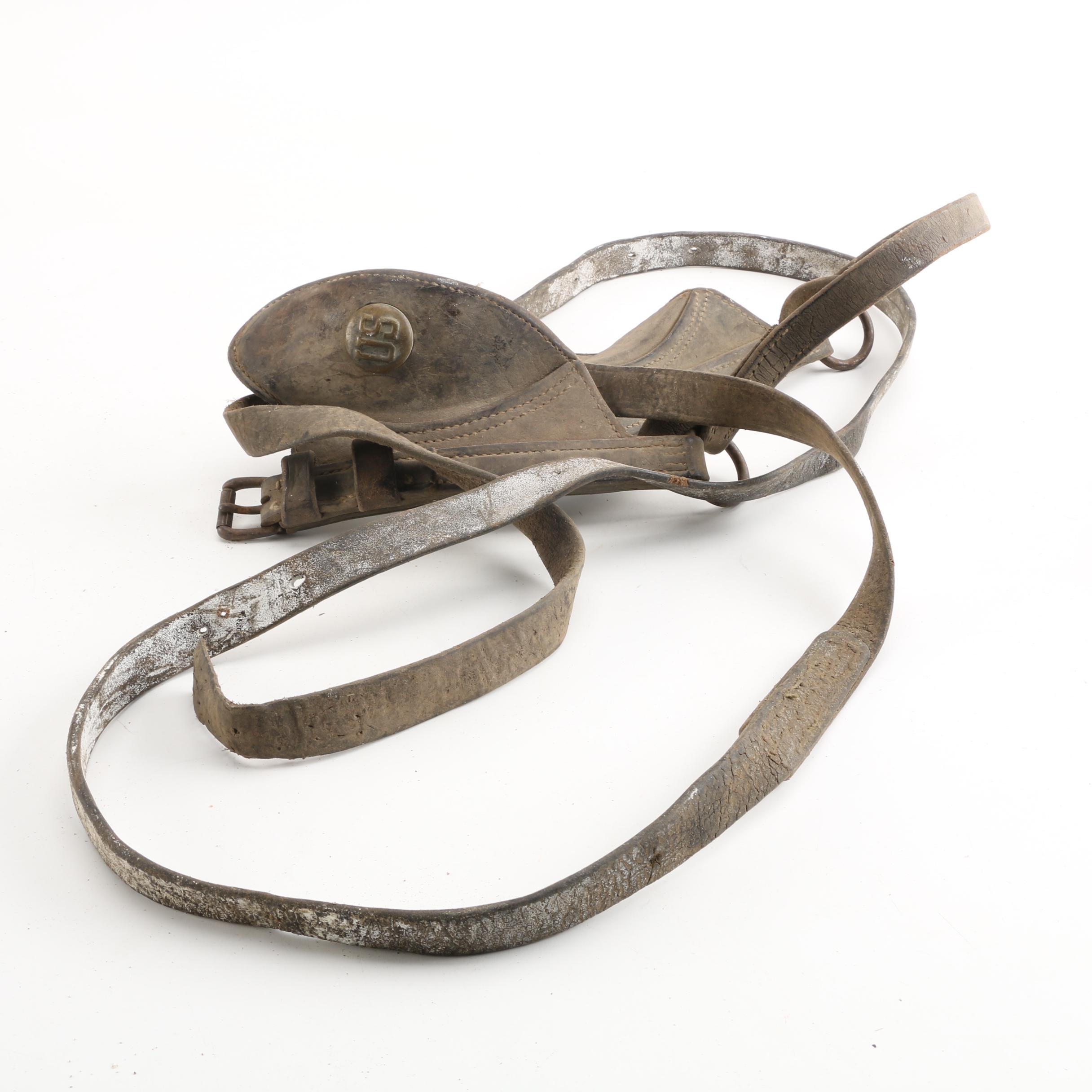 Vintage Equestrian Bridle with Civil War Style Rosettes