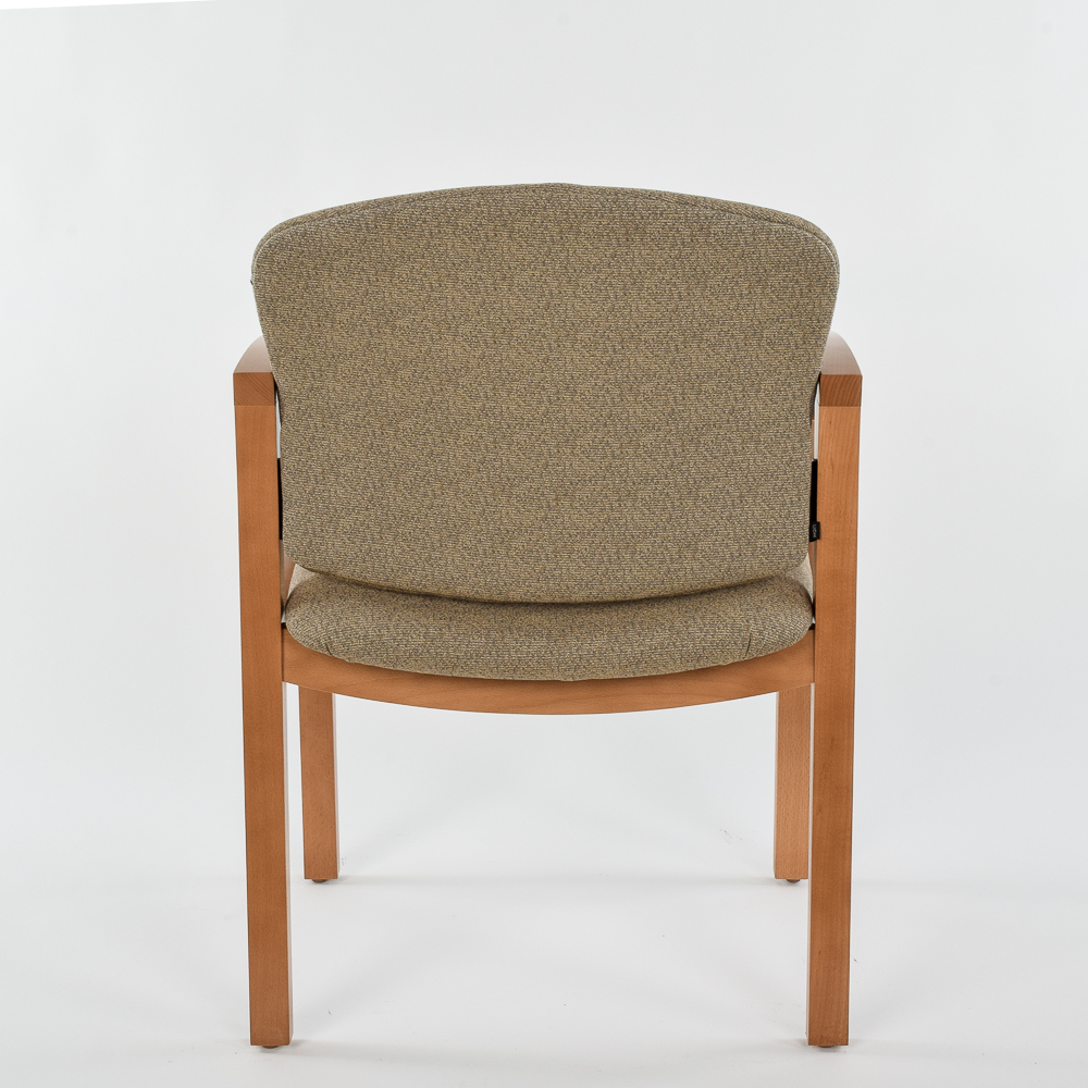 HON Wooden Frame Office Chair with Tan Patterned Fabric
