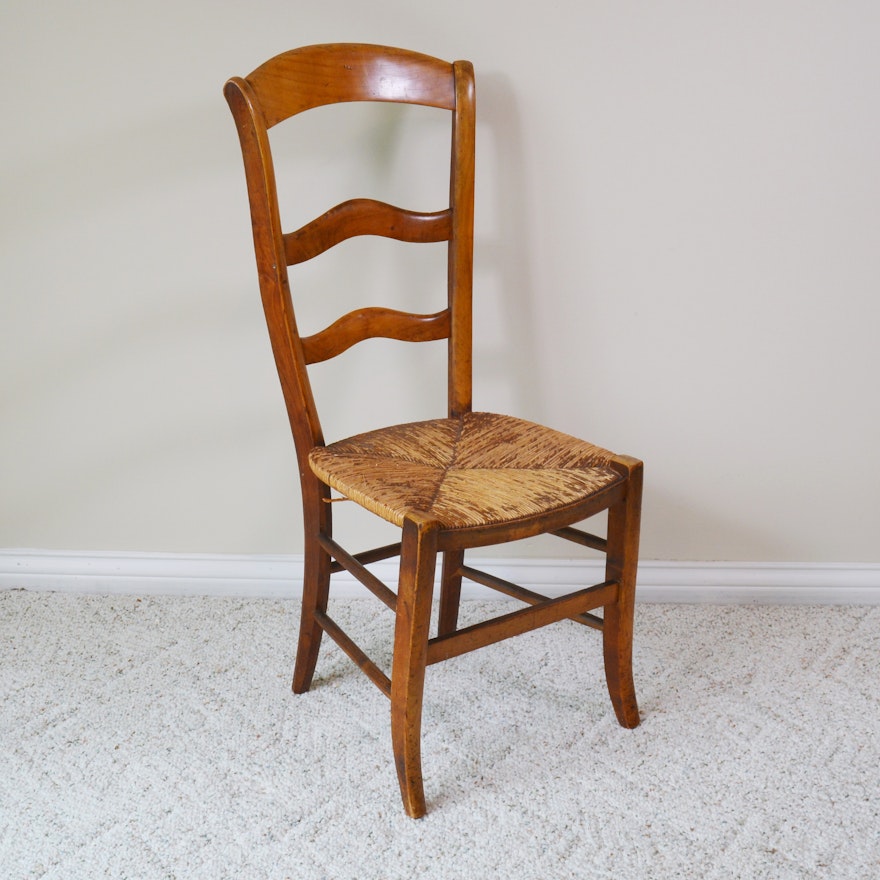 Antique Ladder Back Rush Seat Chair