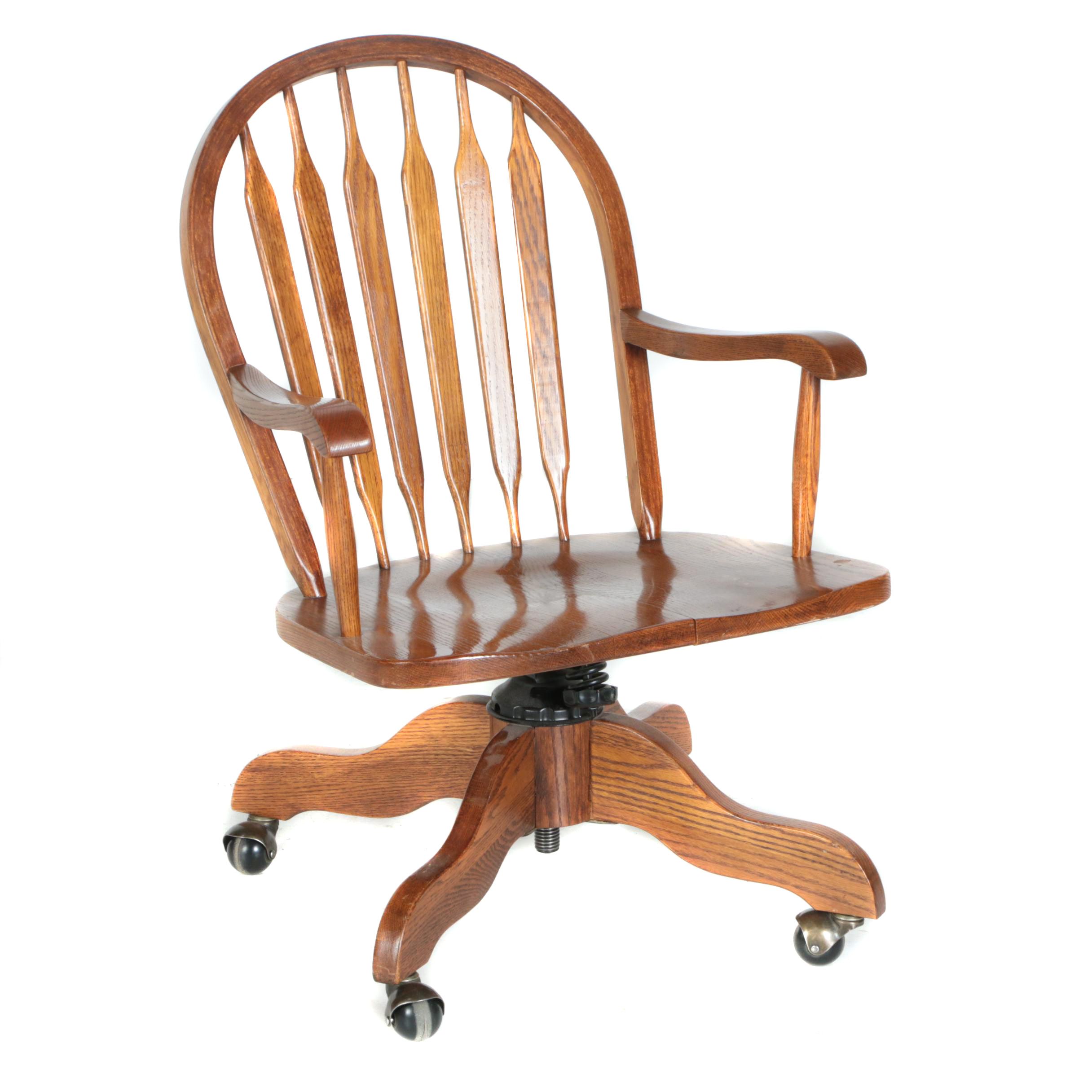 Oak Swivel Desk Chair