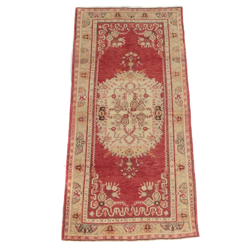 Hand-Knotted Turkish Wool Long Rug