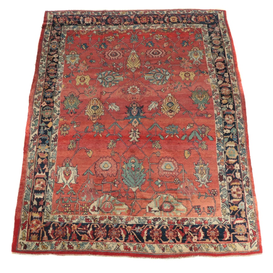 Large Hand-Knotted Persian Mahal Area Rug
