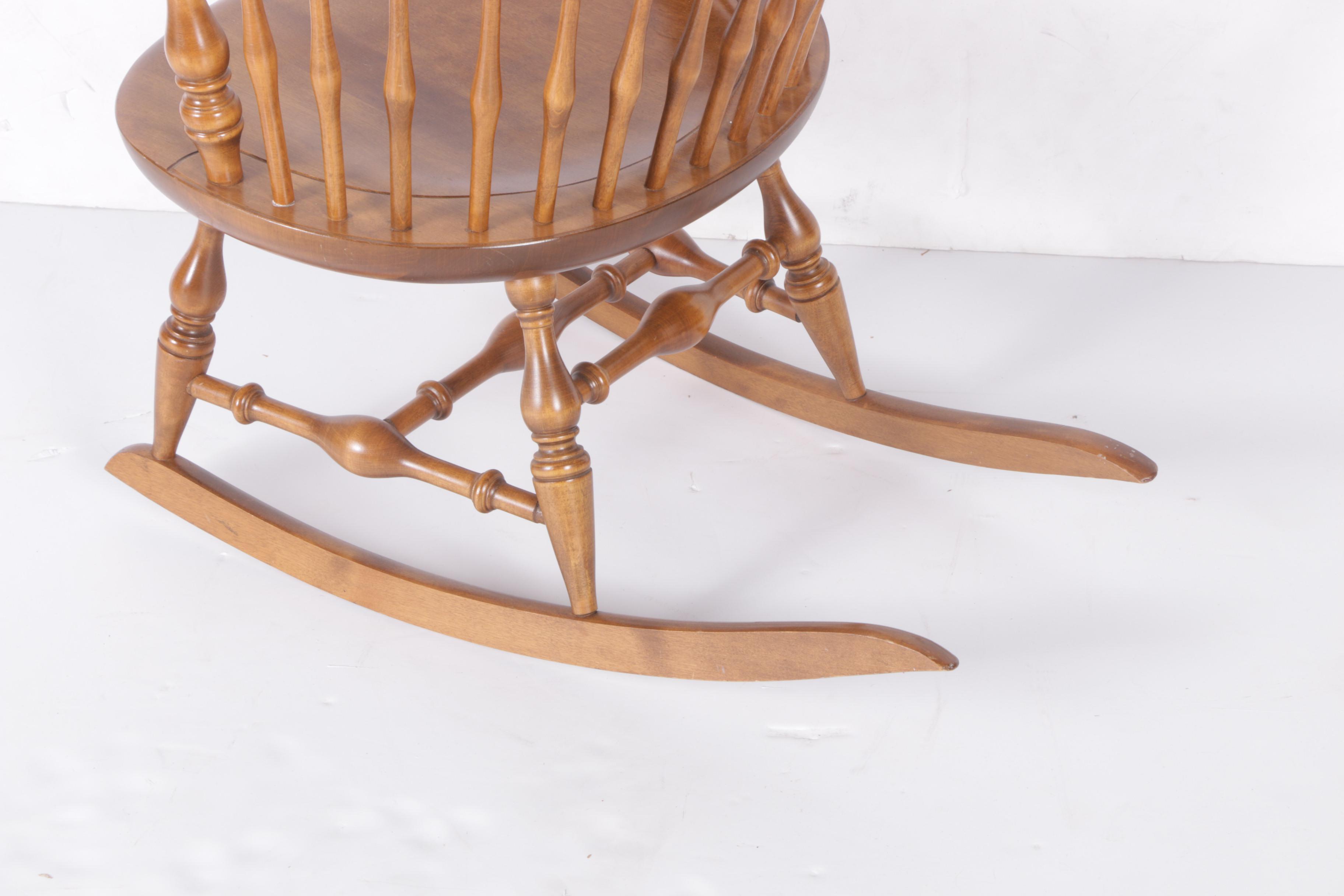 Vintage Colonial Style Maple Rocking Chair