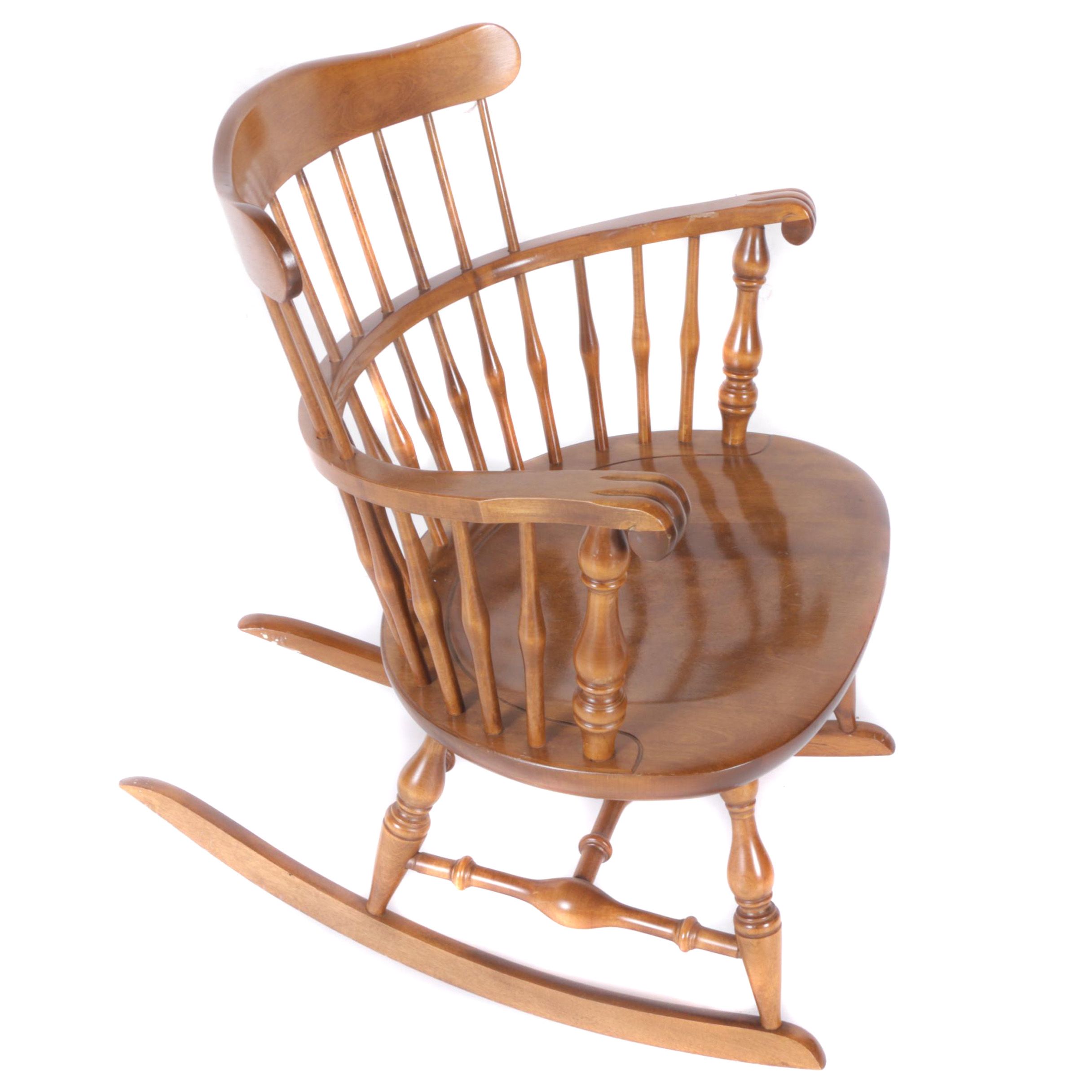 Vintage Colonial Style Maple Rocking Chair