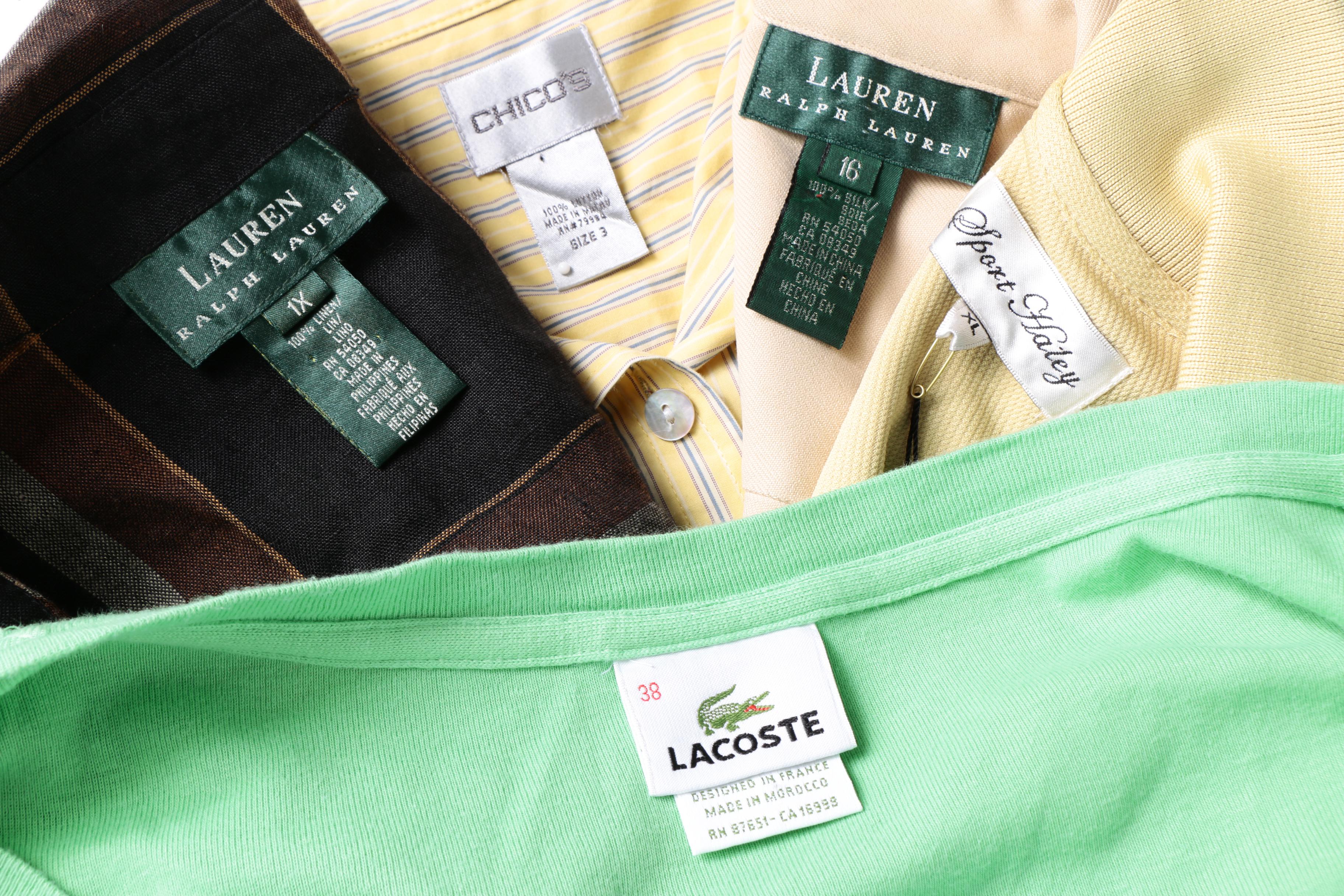 Women's Tops Including Lauren Ralph Lauren, Lacoste and Chico's