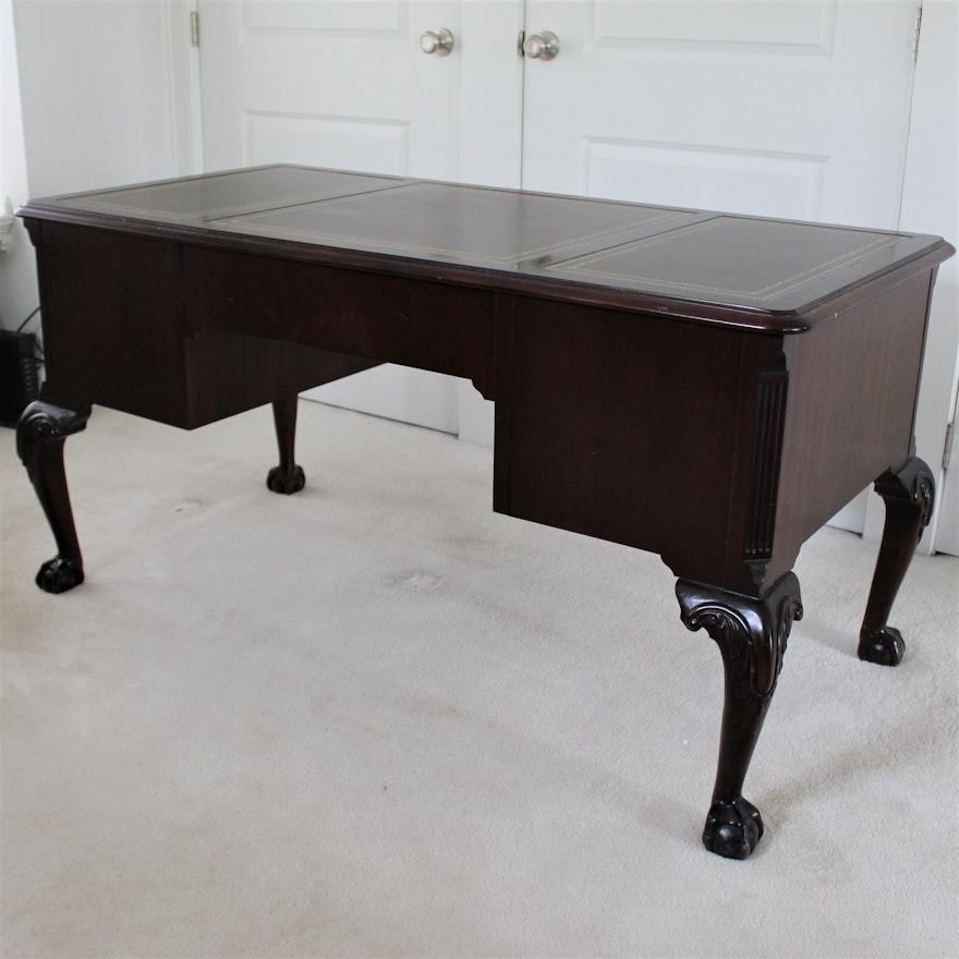 Chippendale Style Mahogany Executive Desk