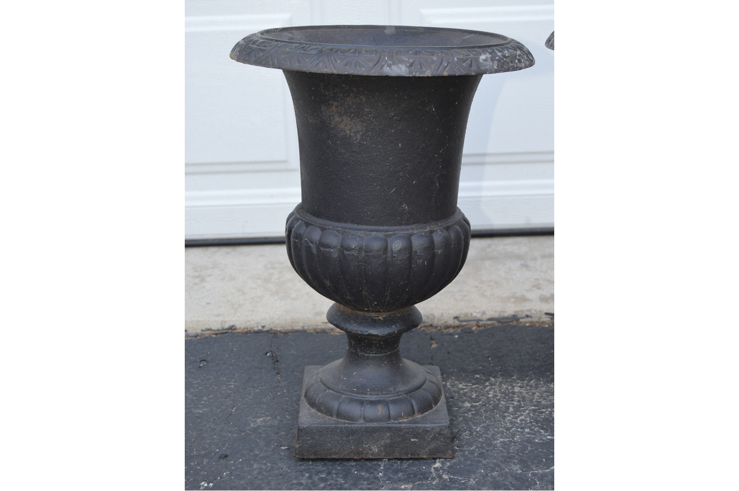Black Neoclassical Style Matching Black Concrete Planters