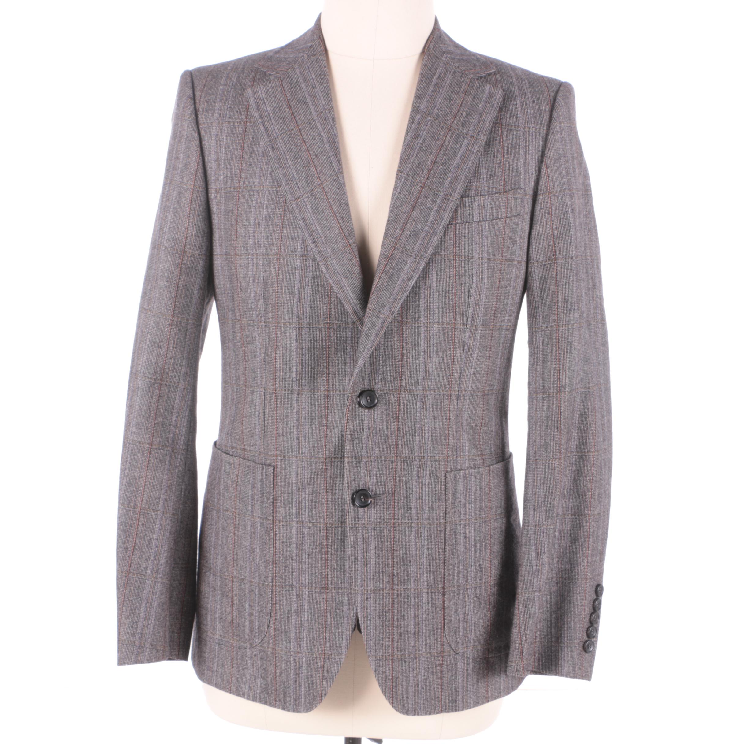 Men's Gucci Glen Plaid Gray Wool Sport Coat