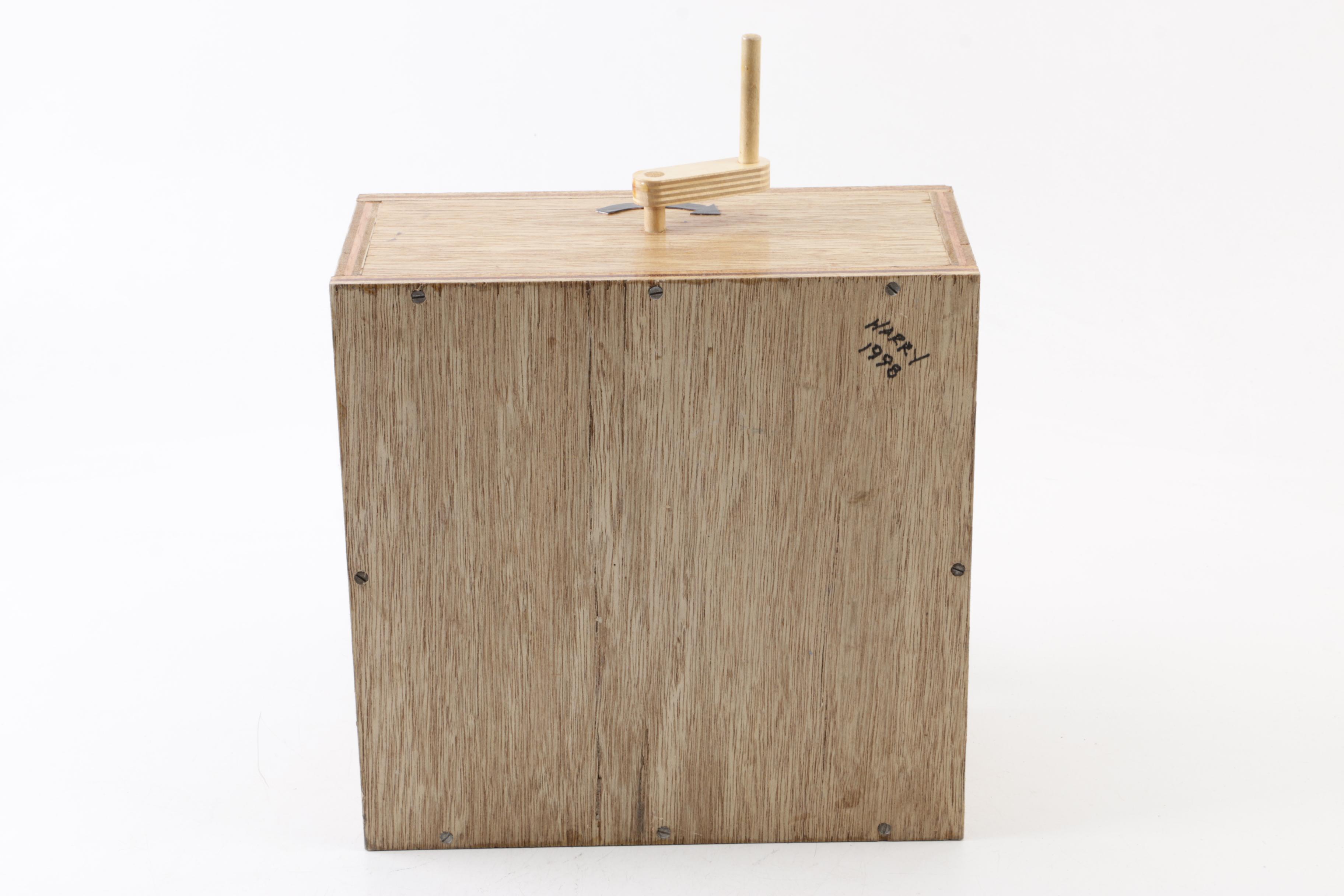 Handmade Wooden Pecking Chicken Crank Toy by Harry Williams