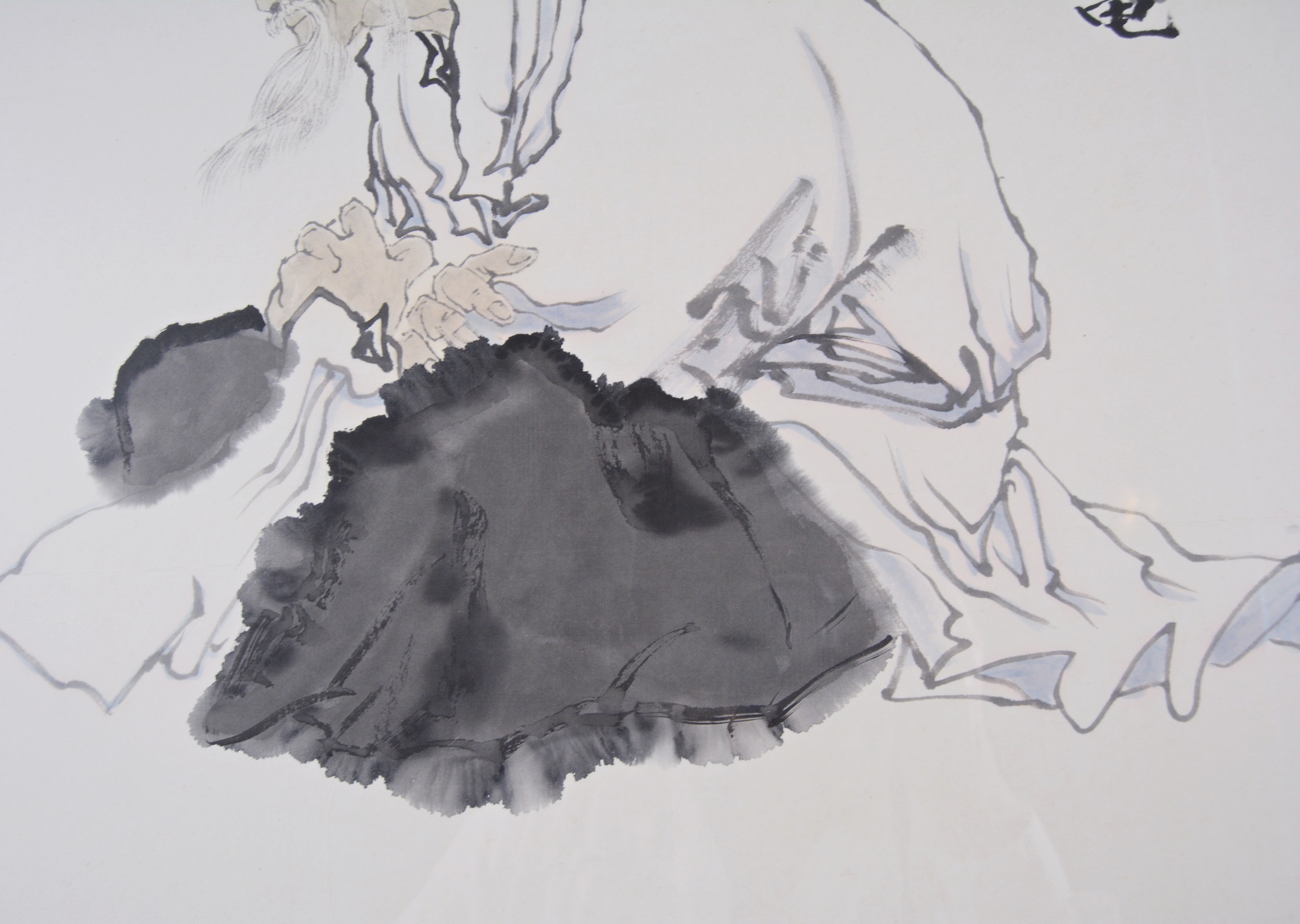 Chinese Wise Man and Turtle Watercolor