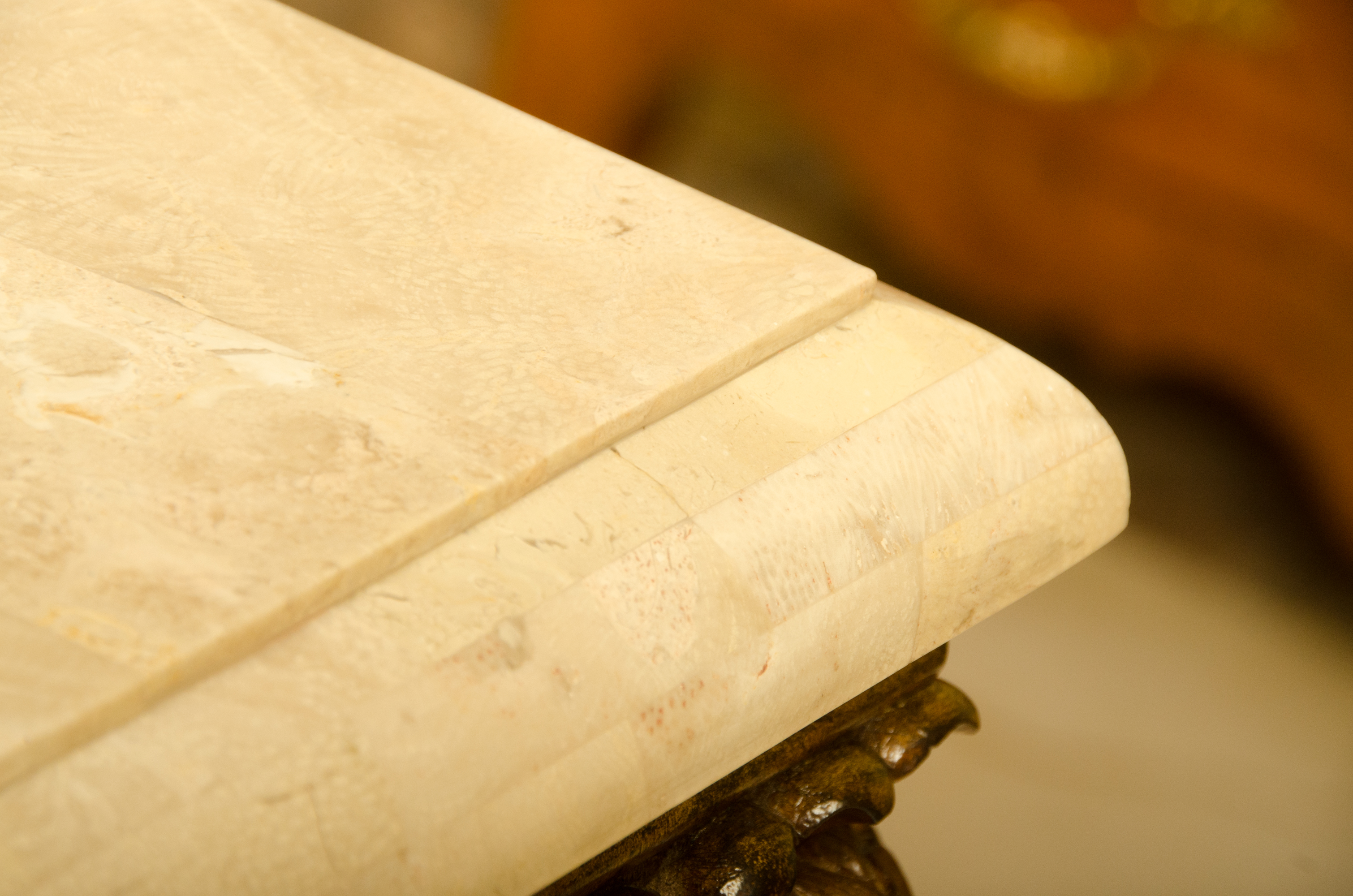 Vintage Rococo Style Stone Top Console Table