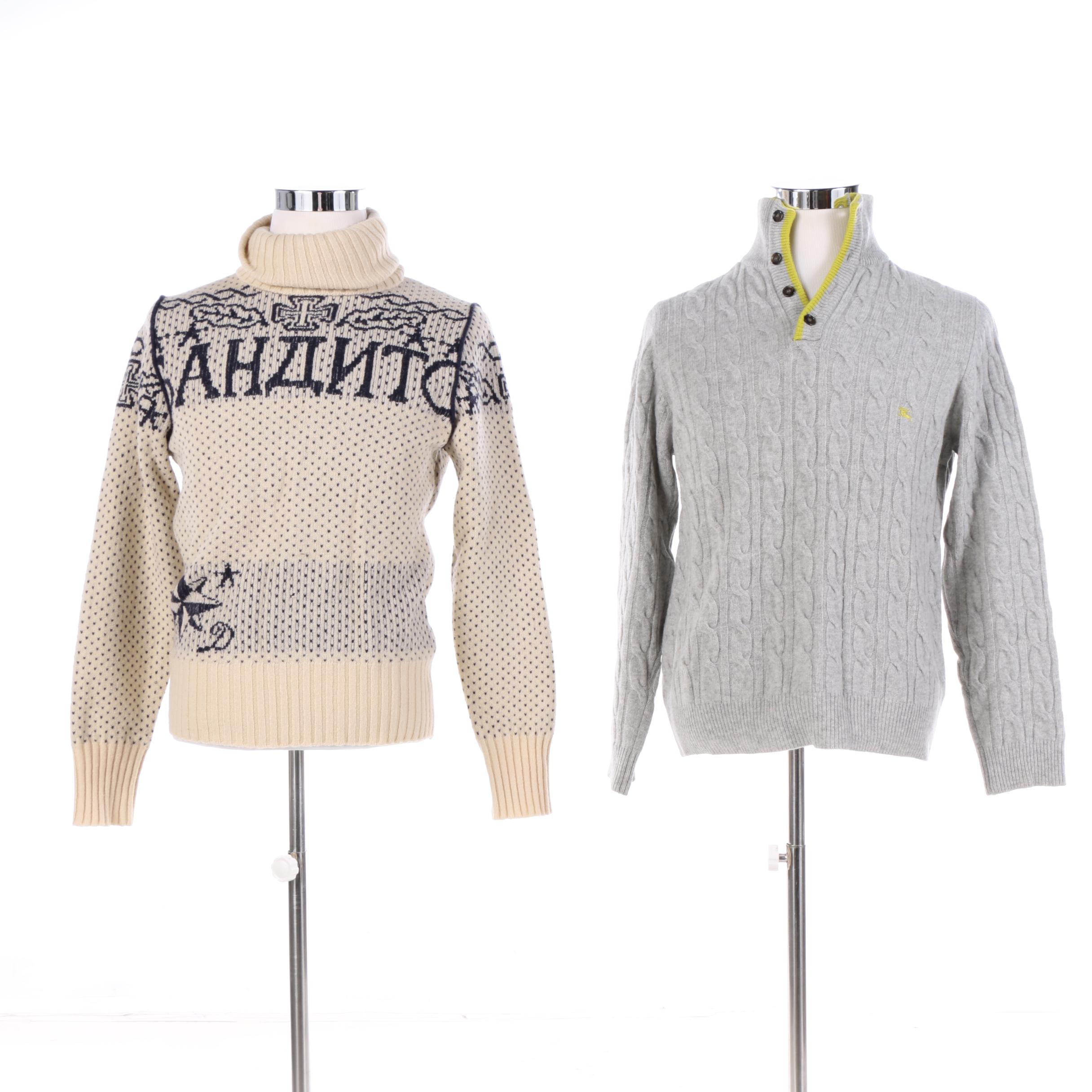 Men's Burberry and Diesel Wool Knit Sweaters