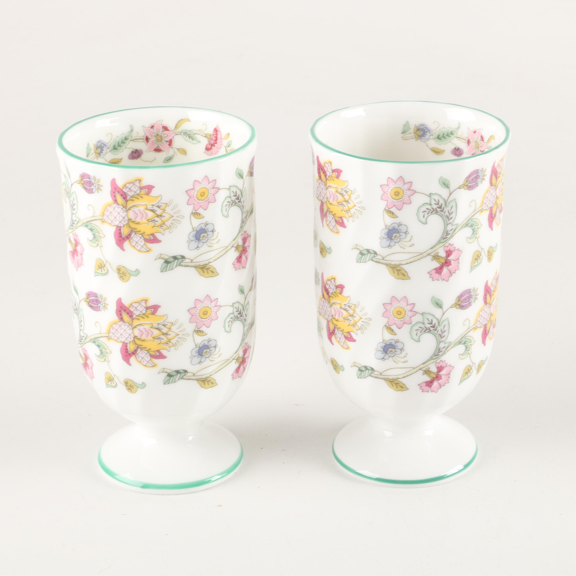 Minton "Haddon Hall" Tall China Tumblers and Austrian Plates