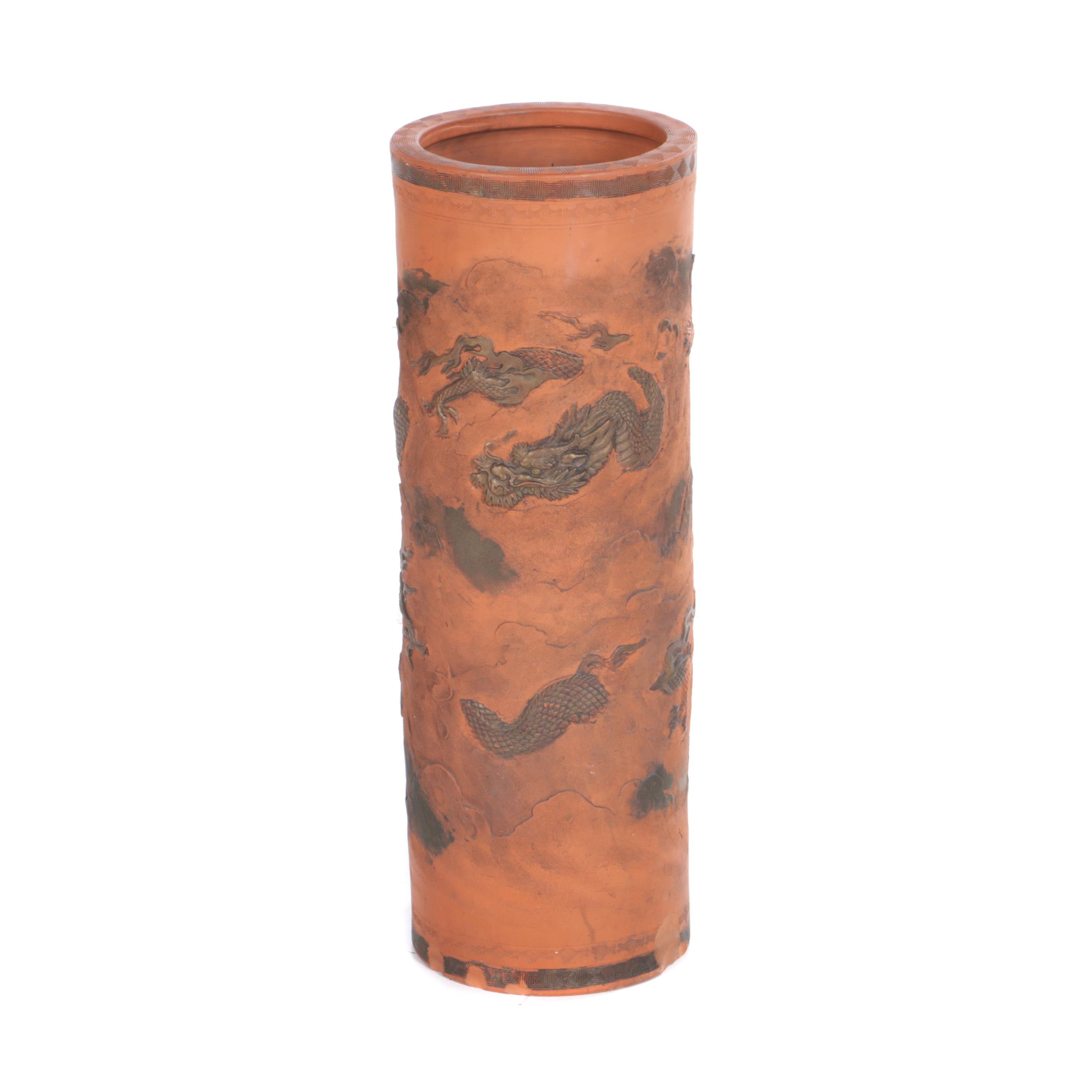 Japanese Tokoname Redware Floor Vase