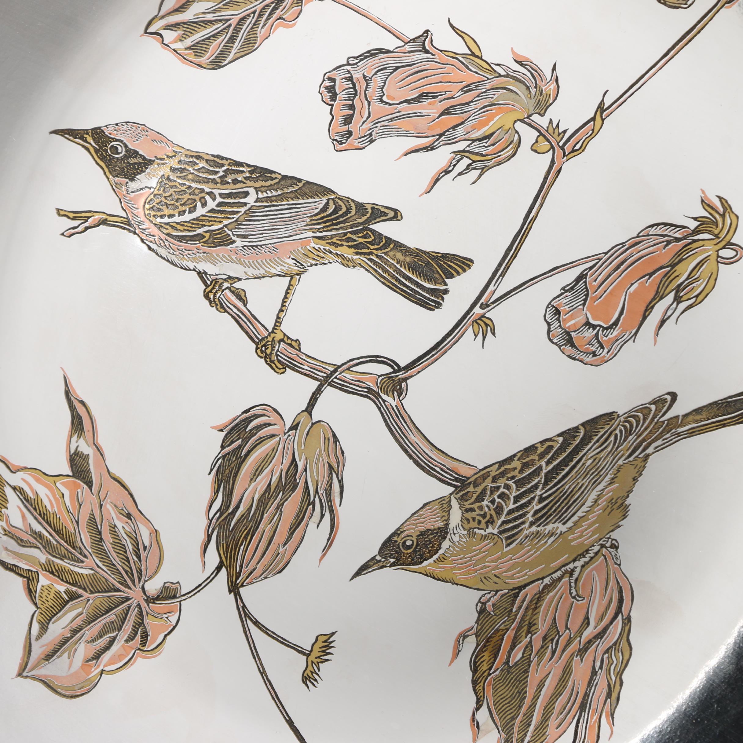 Reed & Barton Limited Edition "Audubon Birds" Silver Plate and Damascene Plate