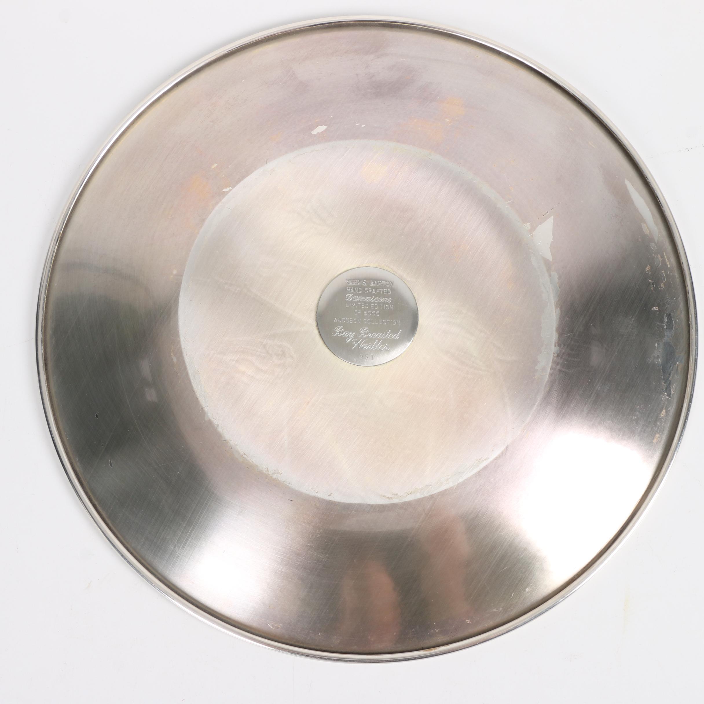 Reed & Barton Limited Edition "Audubon Birds" Silver Plate and Damascene Plate