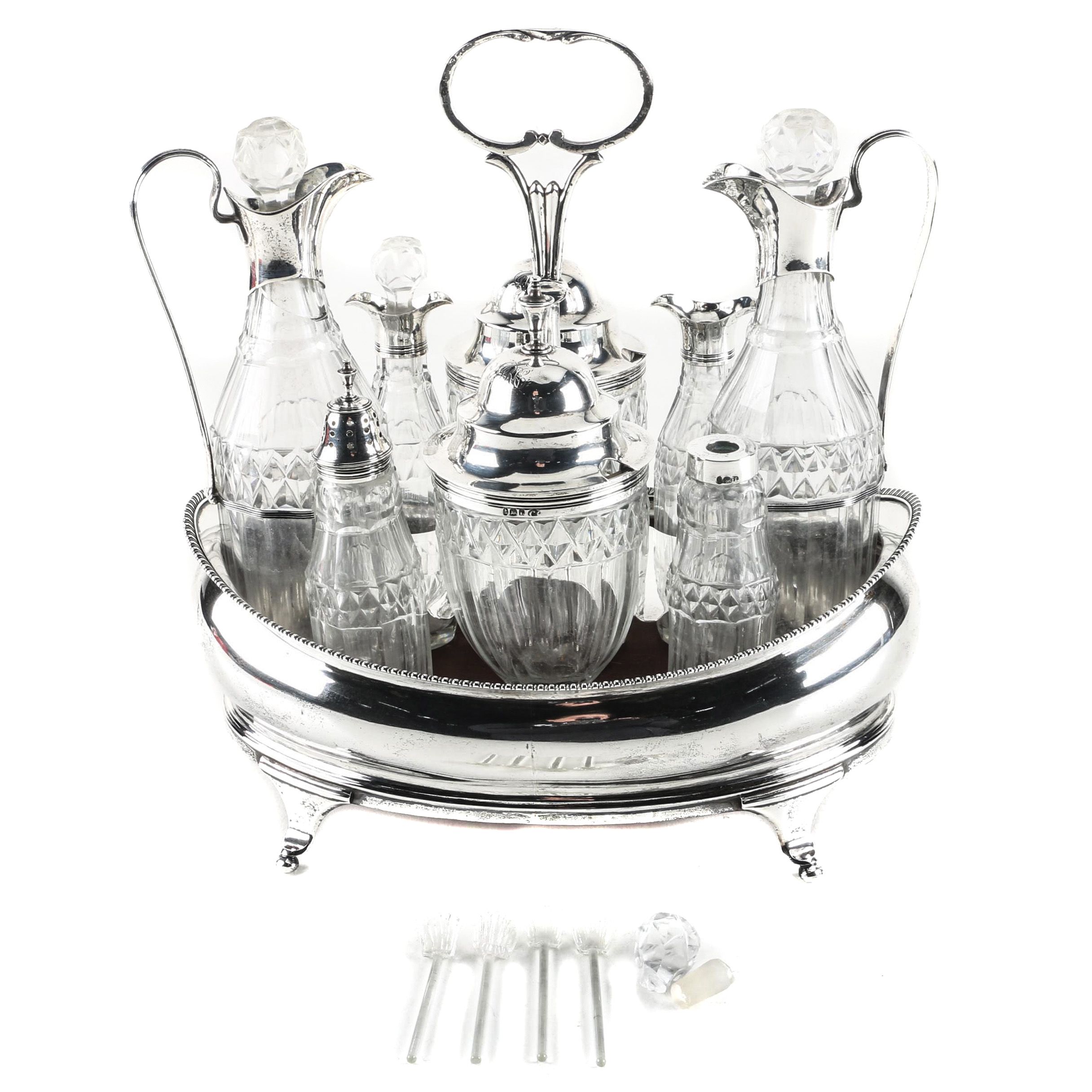 1806 Charles Chesterman II British Sterling Silver Cruet Set